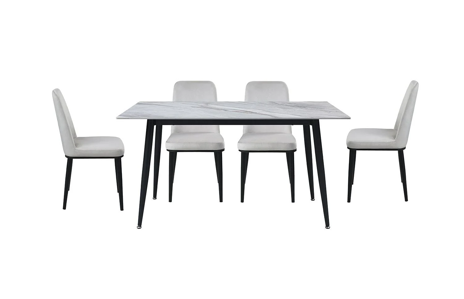 Emberly Sintered Stone Dining Table - Grey, Black - Image 4