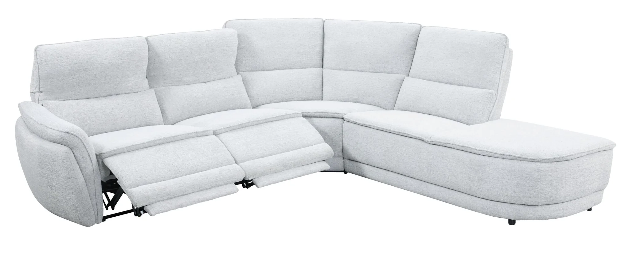 Emerson 4-Piece Power Reclining Sectional with Right Facing Chaise - White - Image 2