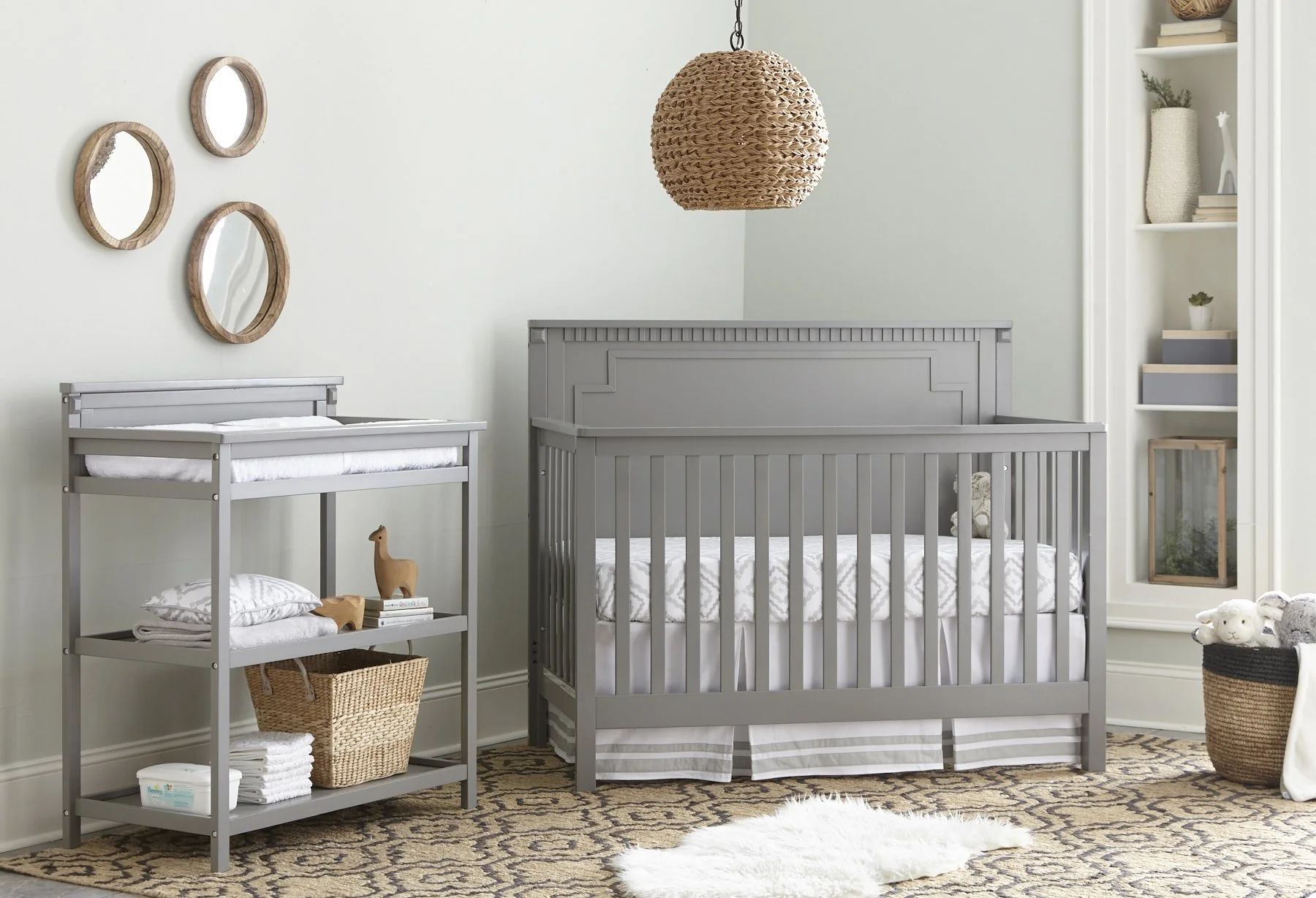 Emery Changer with Shelves and Pad - Grey - Image 2