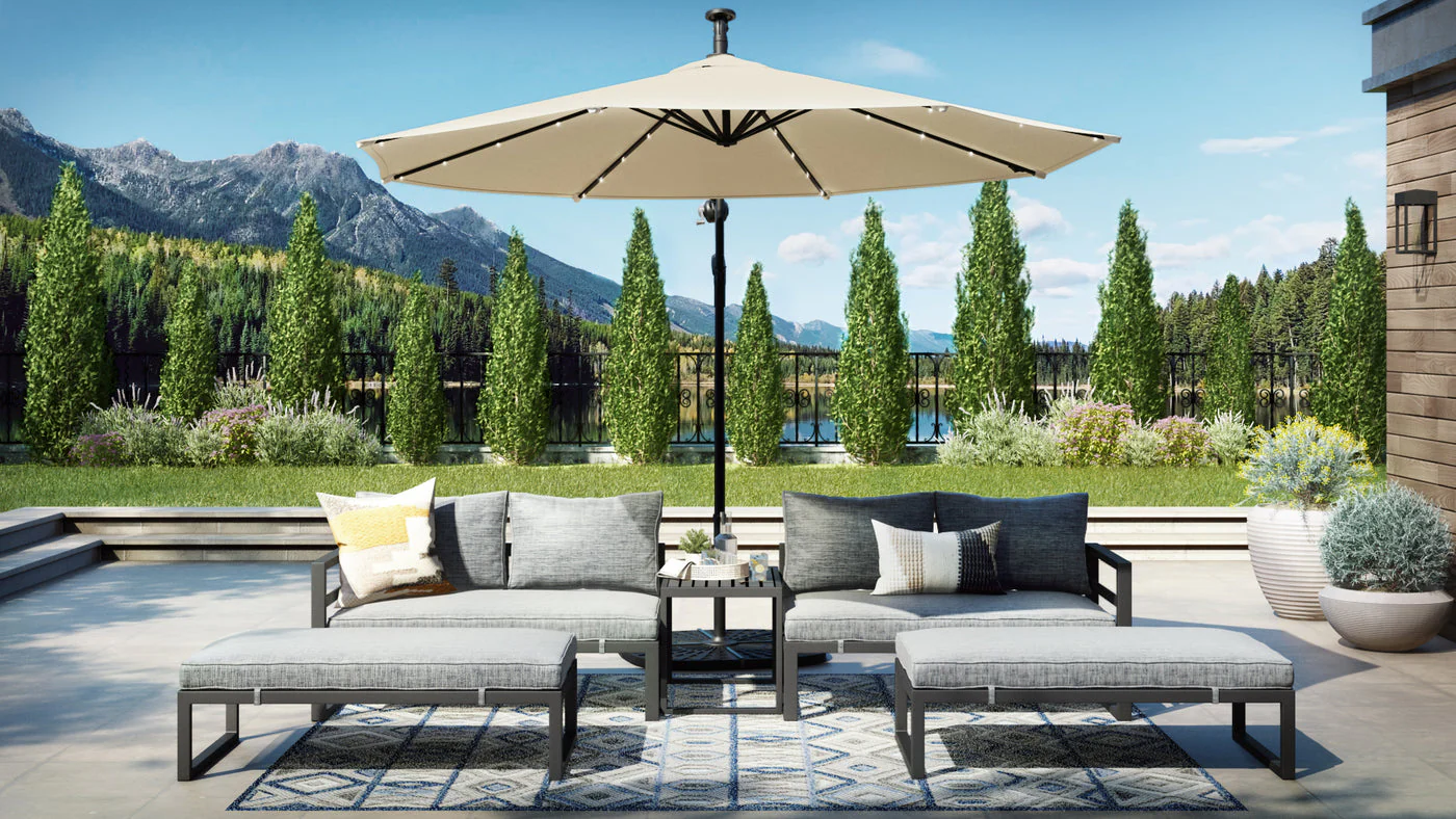 Endless Shores 5-Piece Modular Outdoor Conversation Set - Grey - Image 3