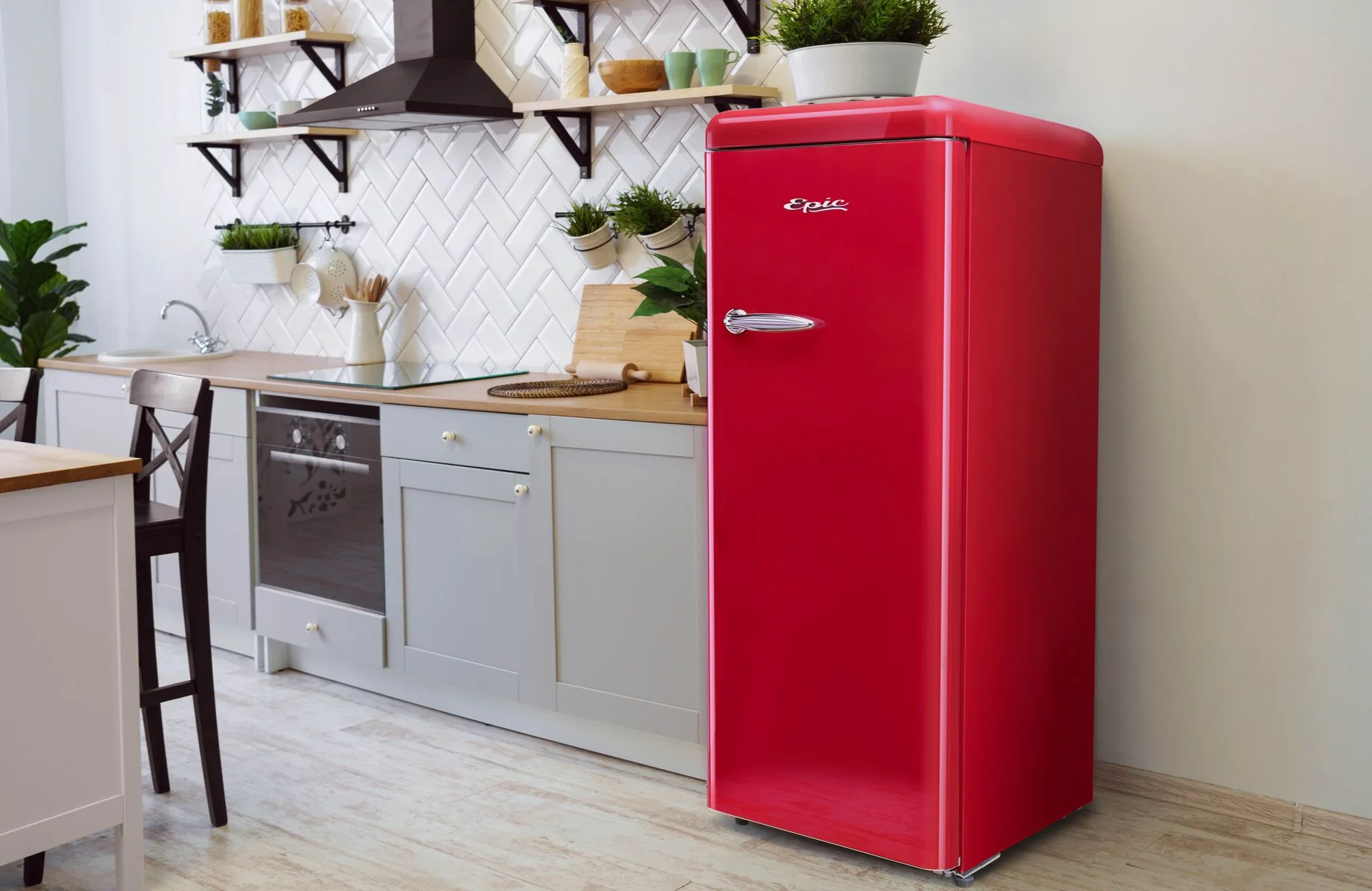 Epic 21.5" 9 Cu. Ft. Red Retro All Refrigerator- ERAR88RED - Image 4