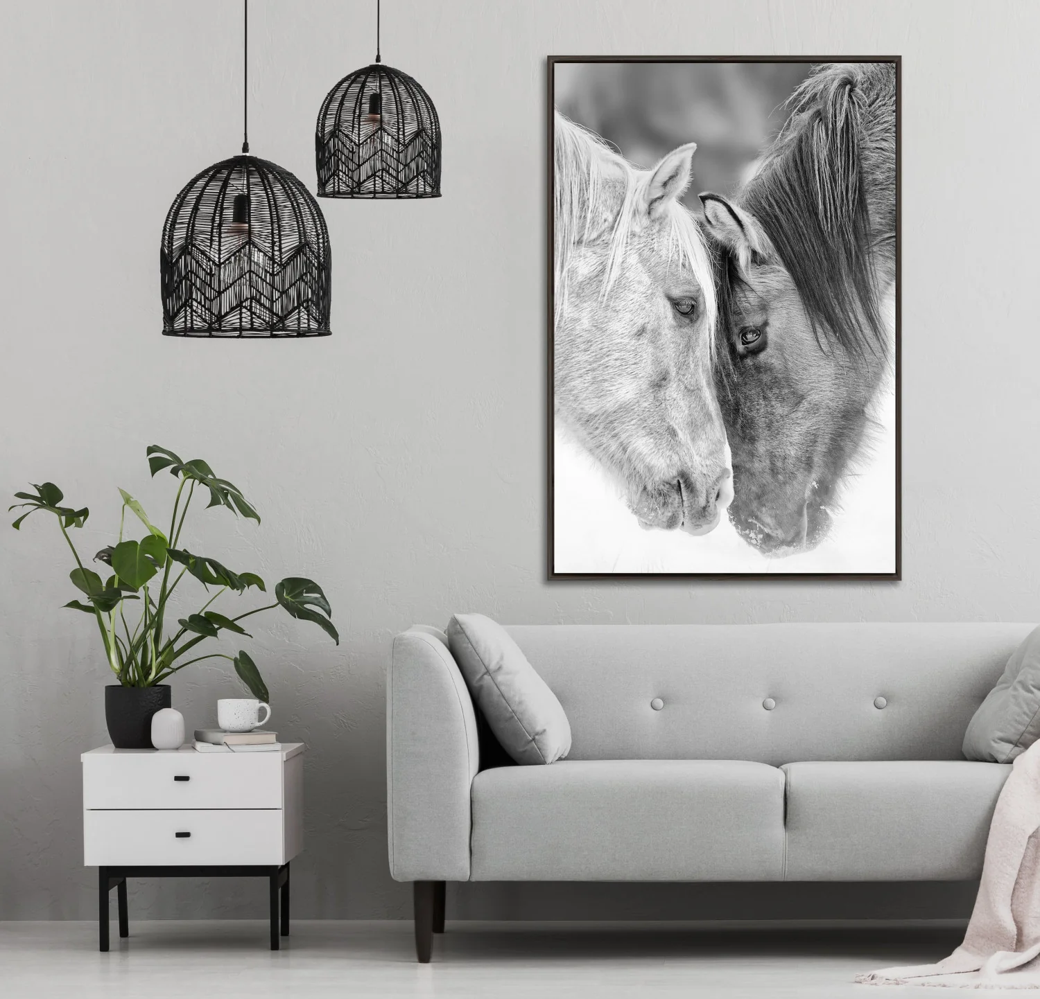 Equine Affection Wall Art - Black/White - 30 X 45 - Image 2