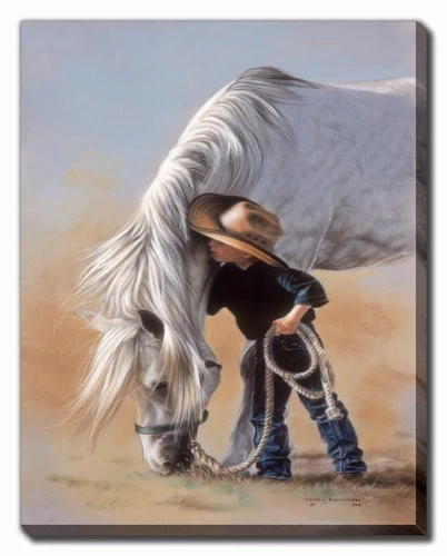 Equine Bond Wall Art - Blue/White - 30 X 45