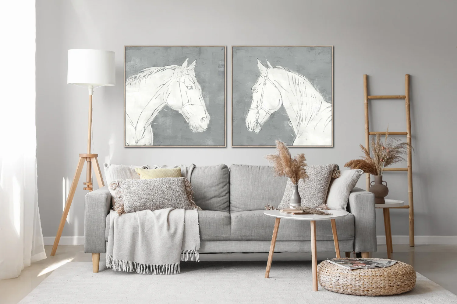 Equine Outline II Wall Art - White - 40 X 40 - Image 2