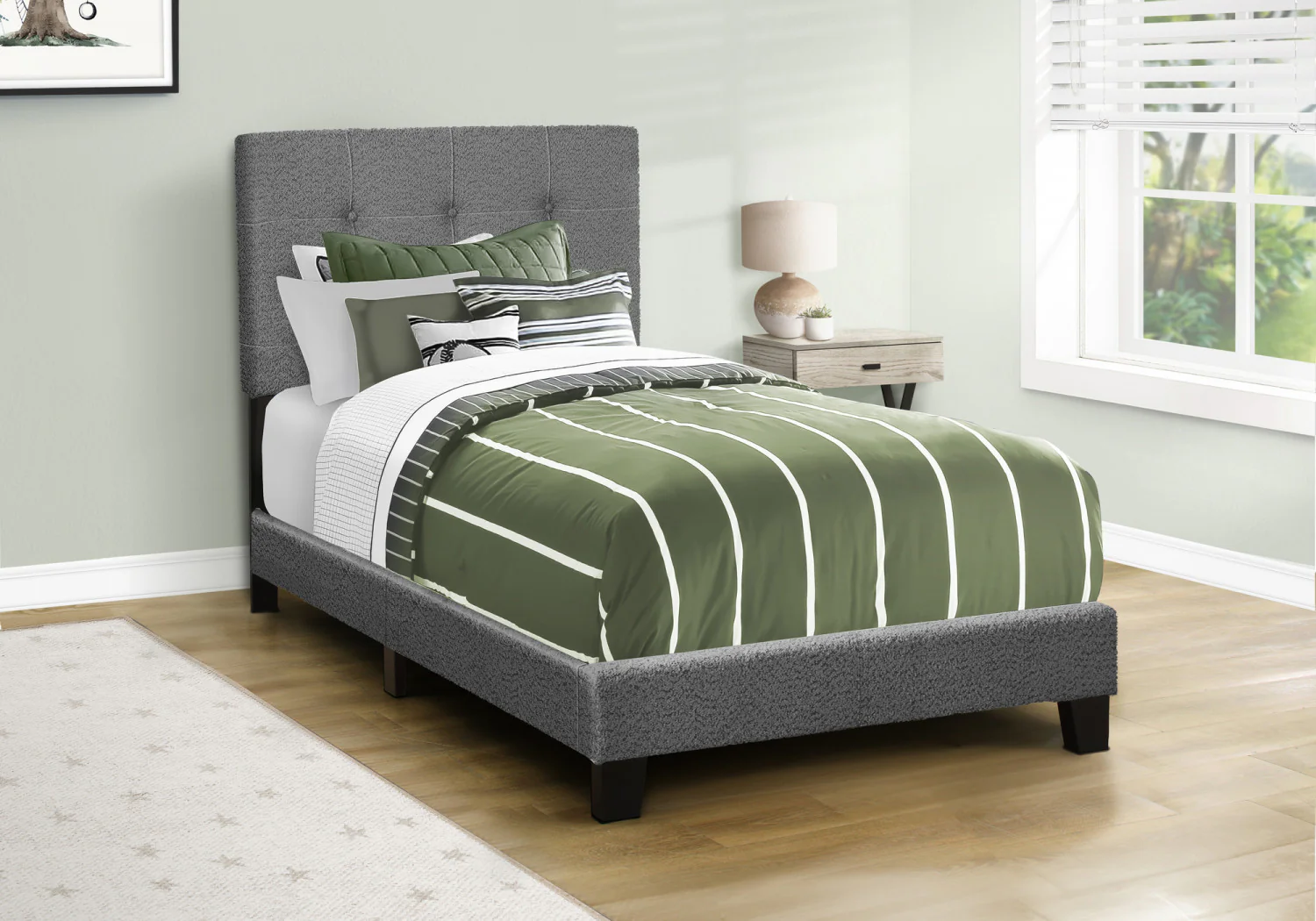 Evelyn Twin Bed - Dark Grey - Image 2