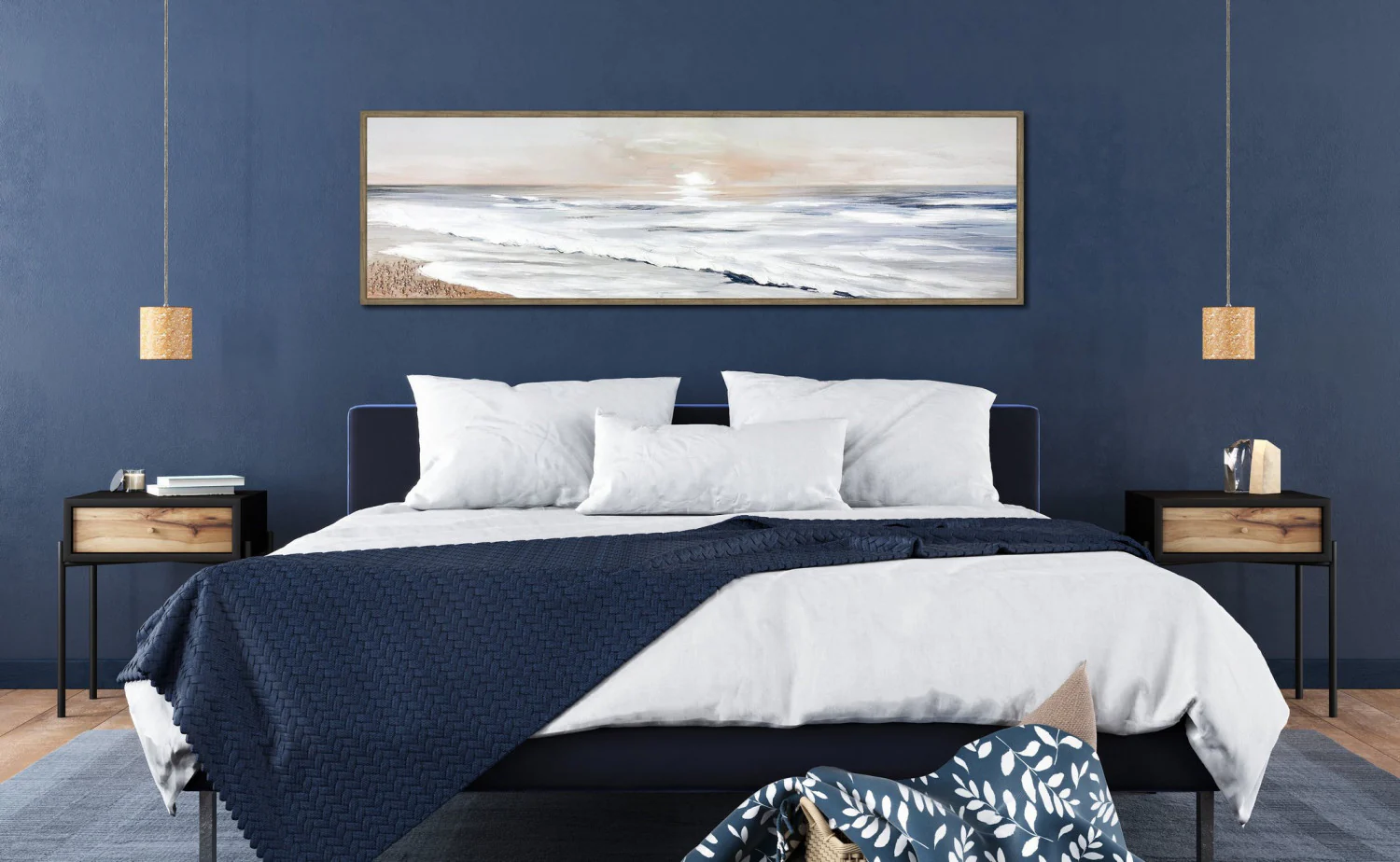 Evening Drift Wall Art - Blue/White - 20 X 71 - Image 2