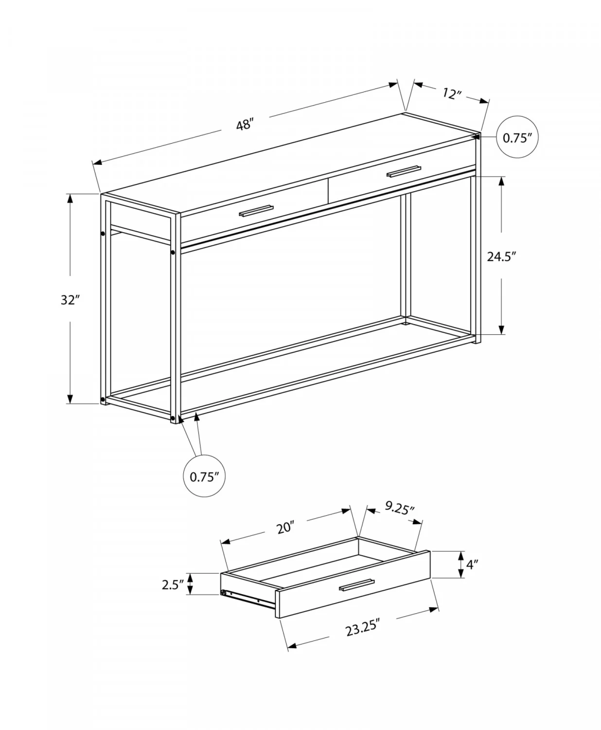 Fable Sofa Table - Black - Image 3