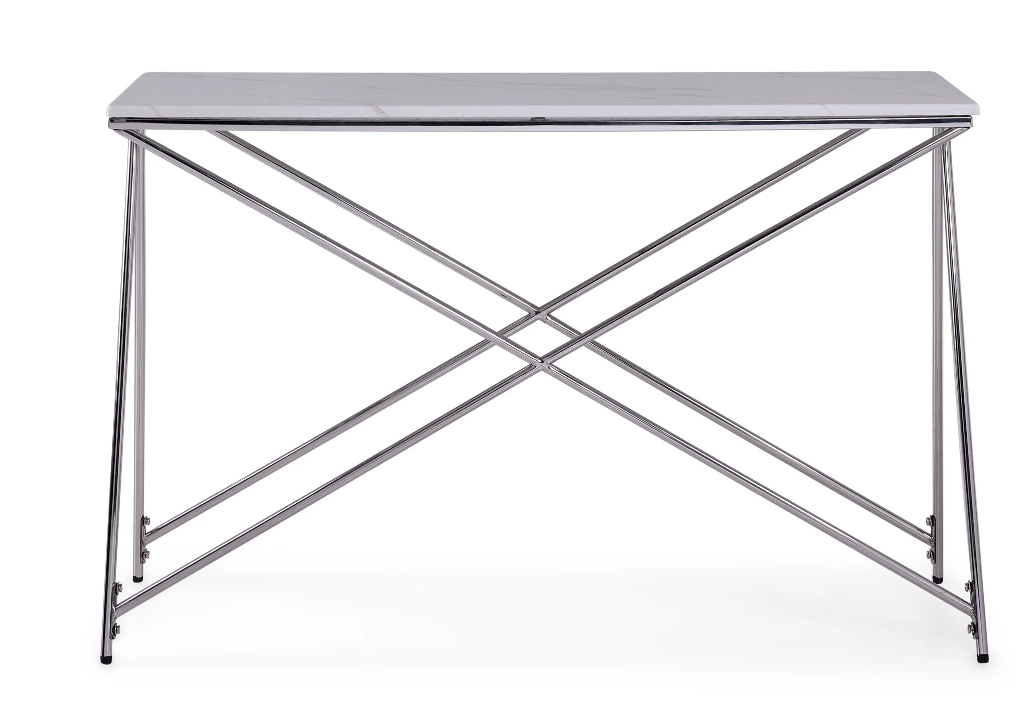 Farah 47" Sofa Table - White and Chrome - Image 2