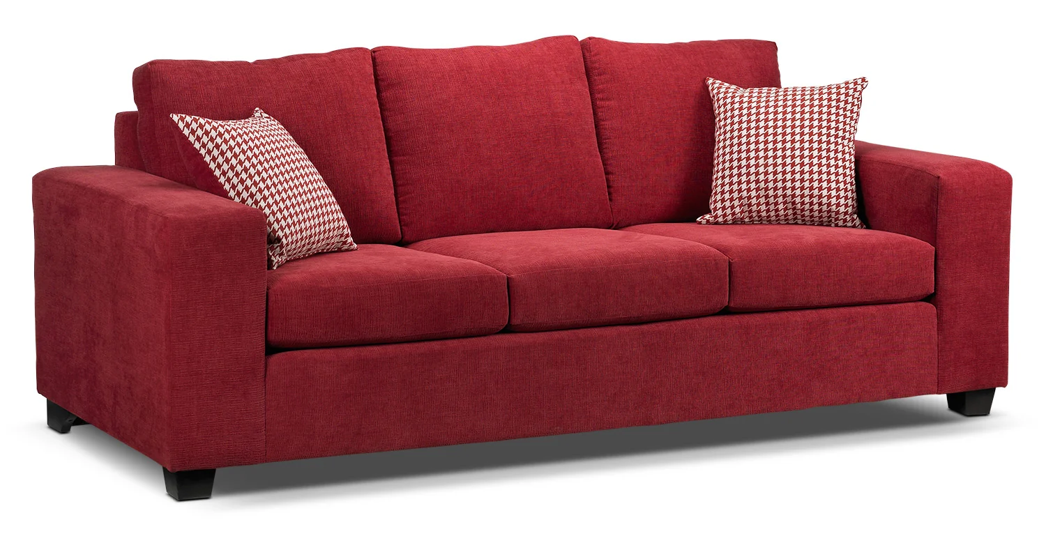 Fava Sofa and Chair Set - Red - Image 2