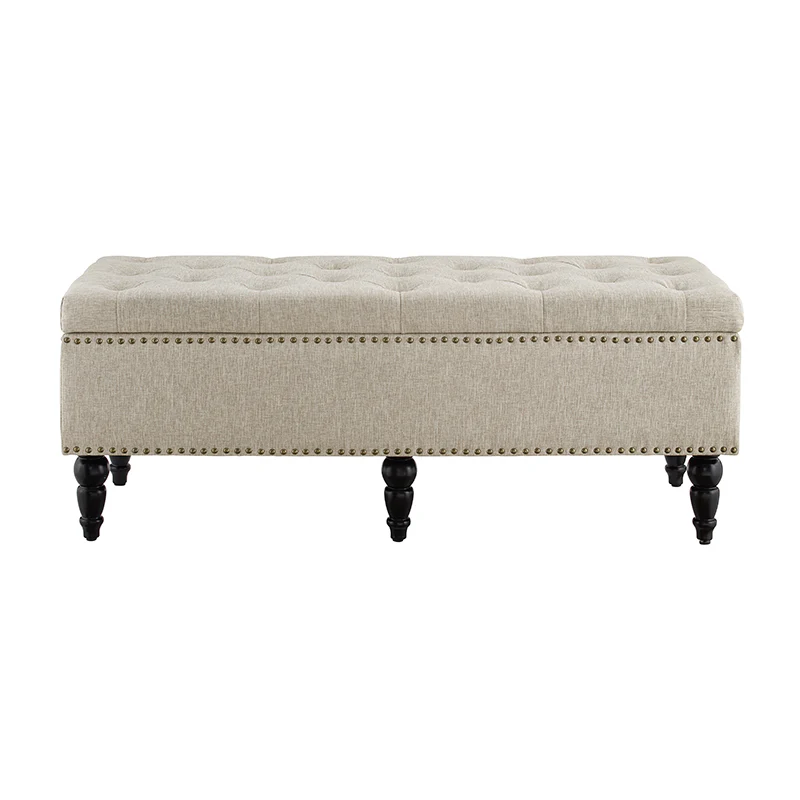 Faye Ottoman - Beige - Image 3