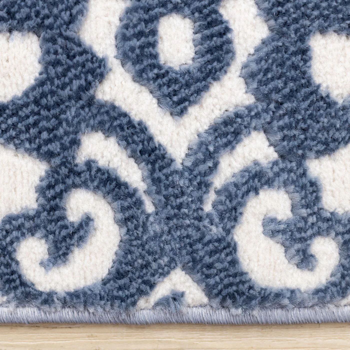 Feeling Connected 7'10" x 10'6" Damask Design Area Rug - Blue - Image 5
