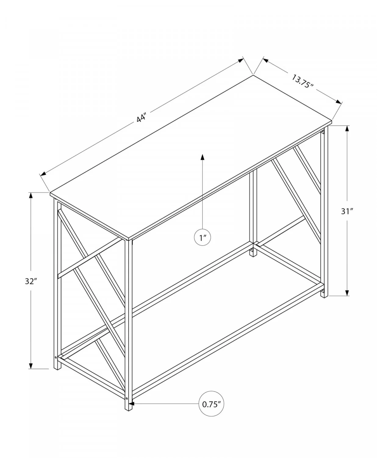 Fenn Sofa Table - Grey - Image 3