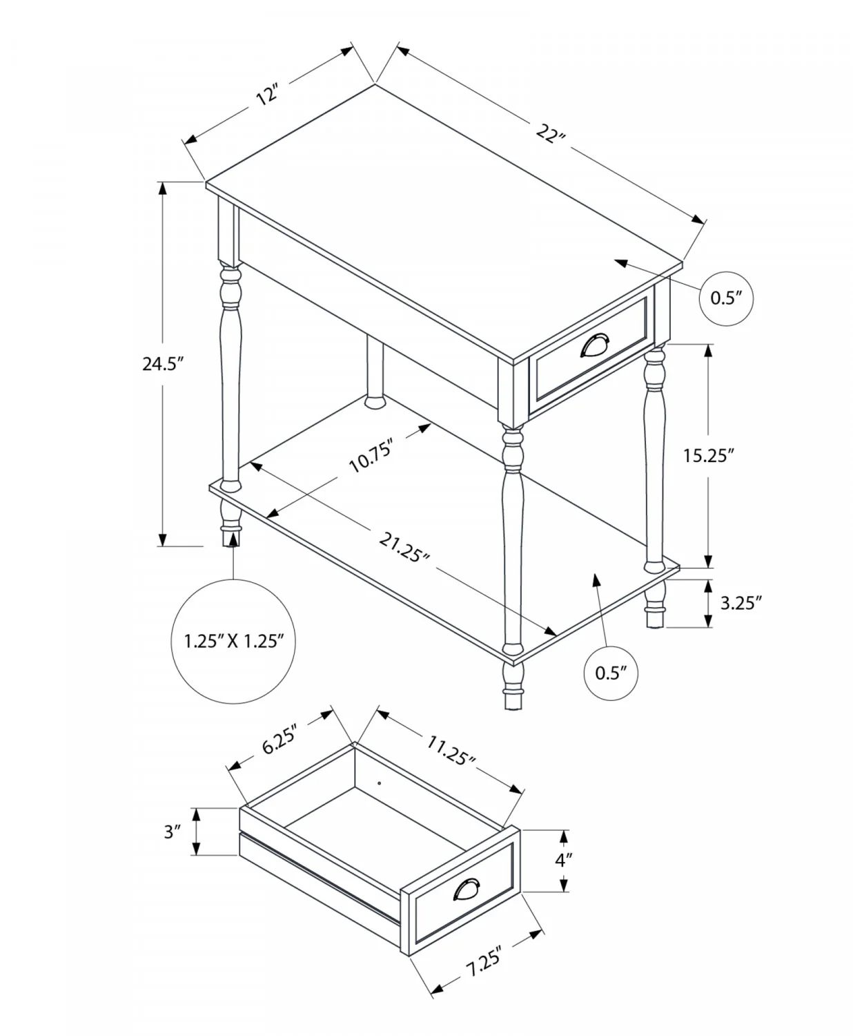 Fern Side Table - Green - Image 3