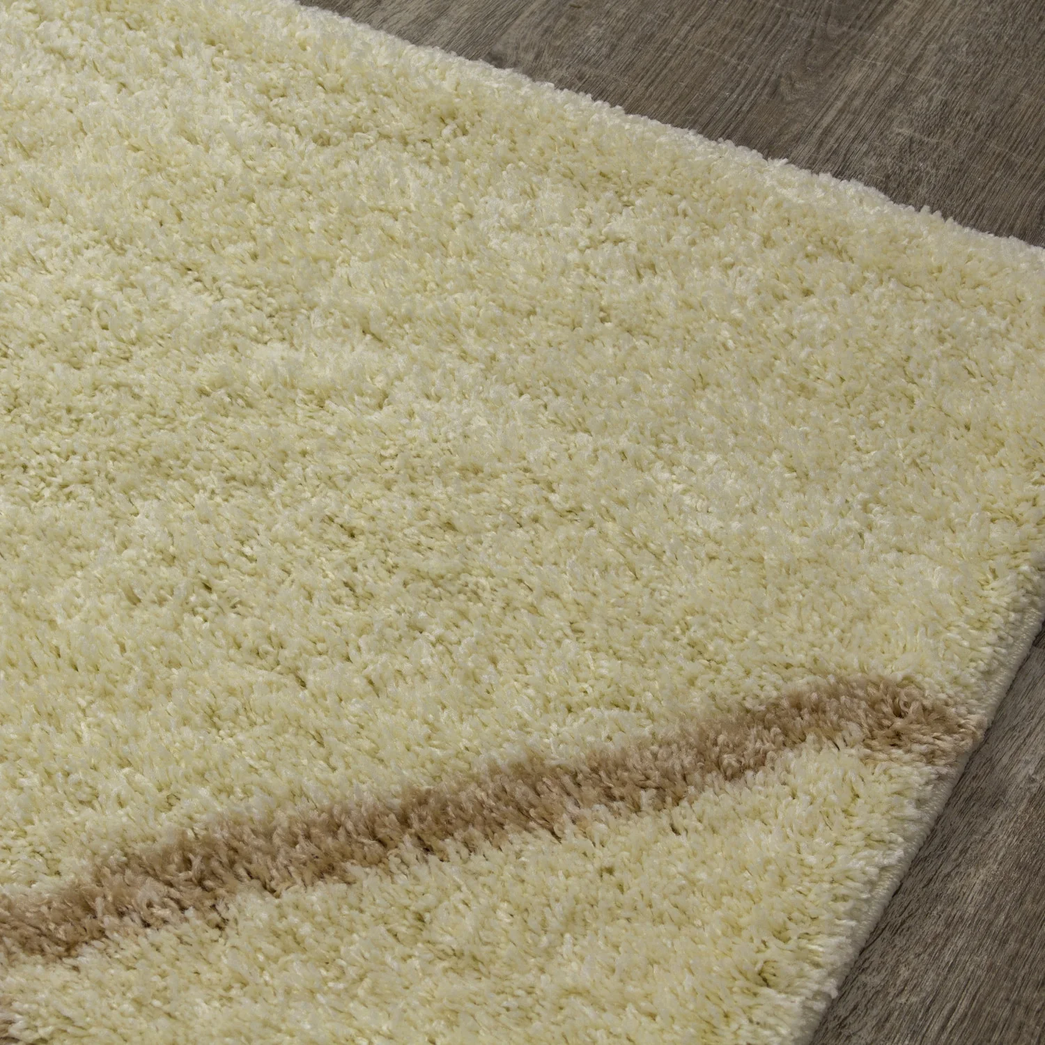 Finesse Lines Crossing Shag Area Rug - 8' X 11' - Cream/Beige - Image 4