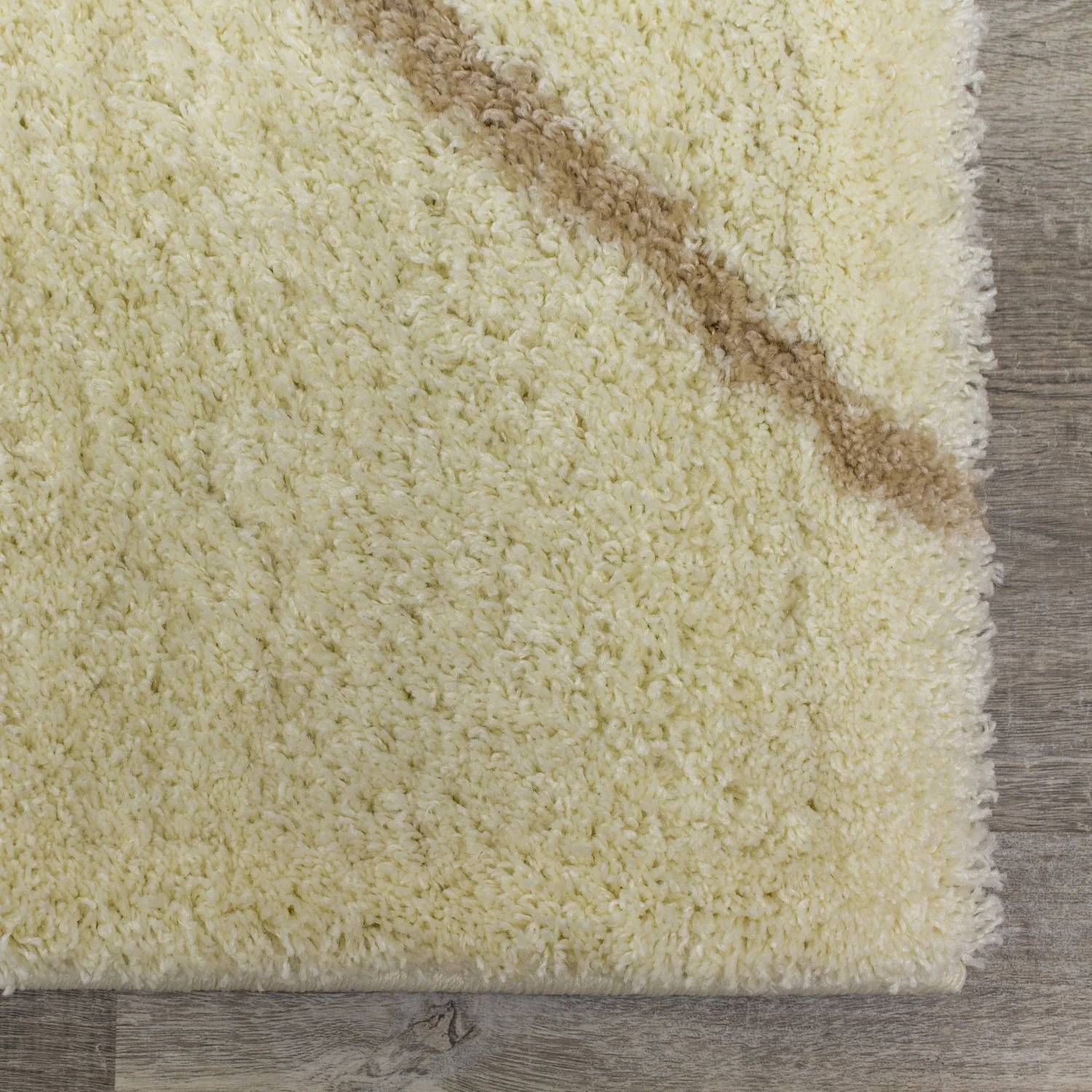Finesse Lines Crossing Shag Area Rug - 8' X 11' - Cream/Beige - Image 5