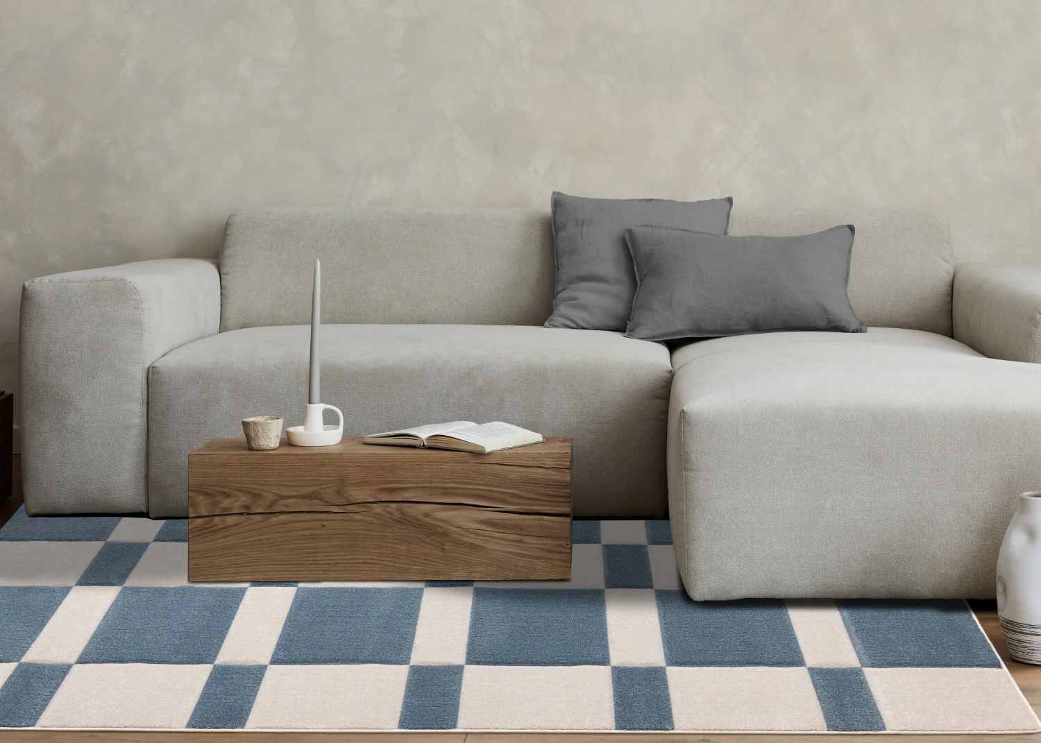 Finley Modern Geometric Area Rug - 8' X 11' - Blue/White - Image 3