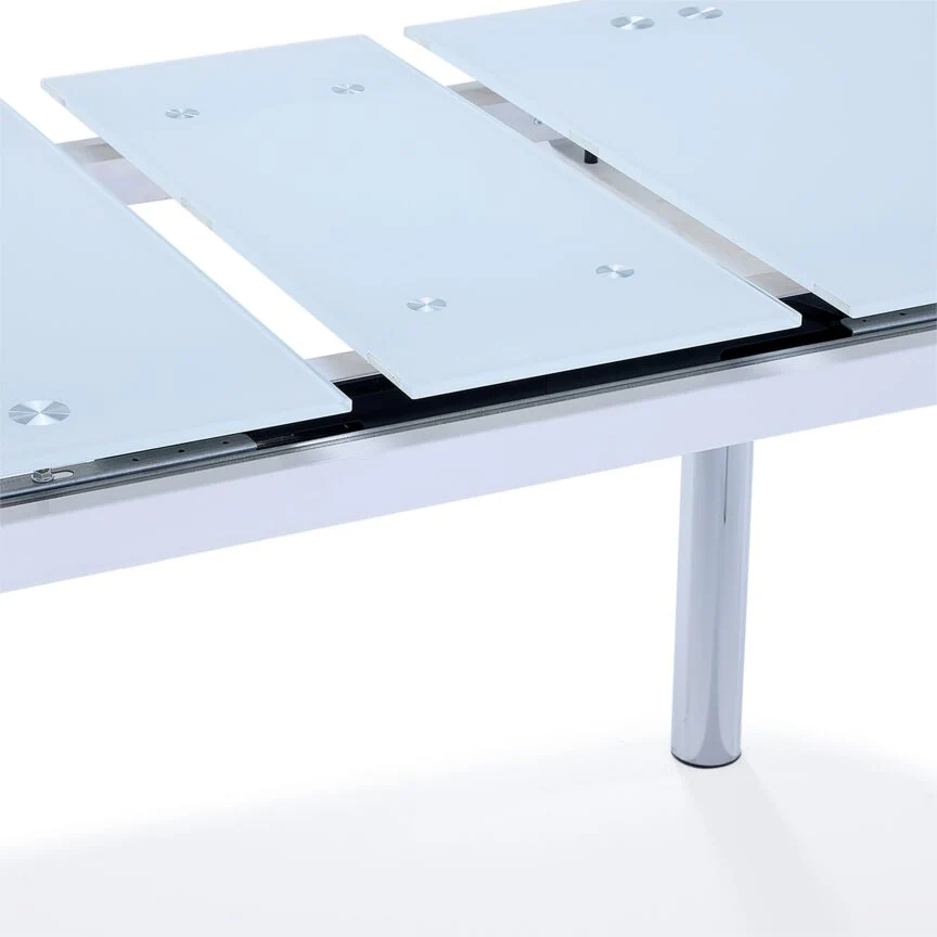 Fino Extendable Dining Table - White, Chrome - Image 3