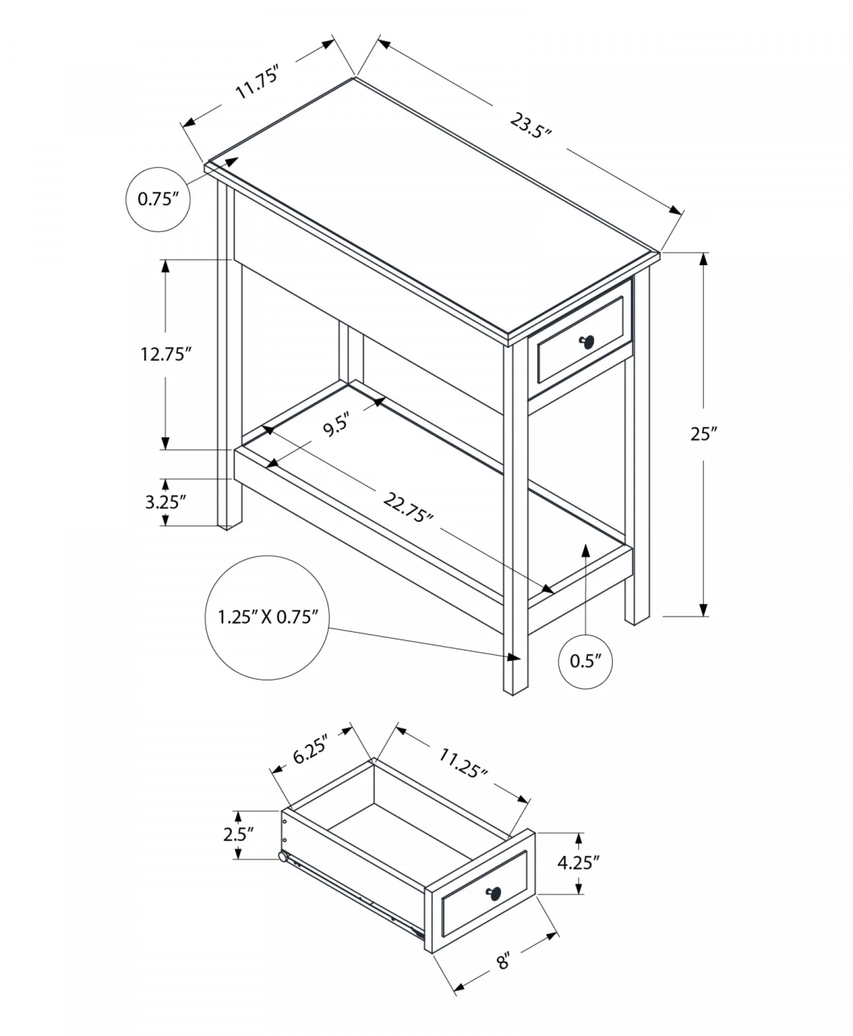 Flint Side Table - Walnut - Image 3