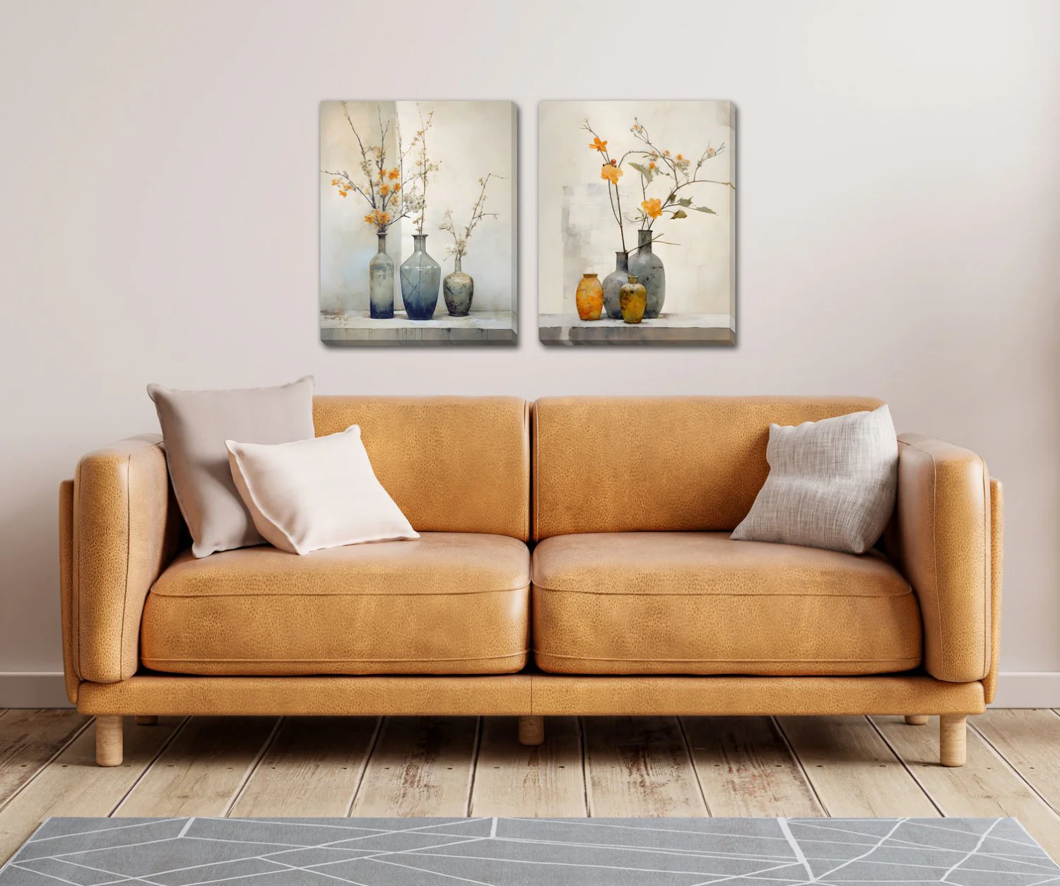 Floral Vessel Wall Art - Natural - 16 X 20 - Set of Two - Image 2