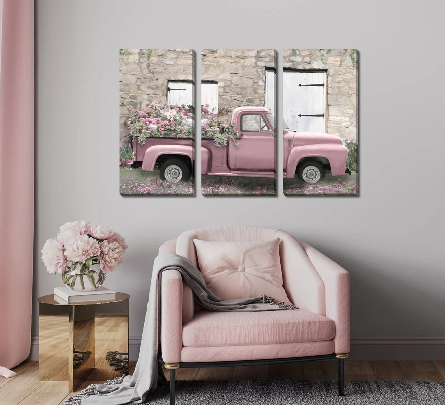 Flower Delivery Wall Art - Pink - 45 X 30 - Set of 3 - Image 2