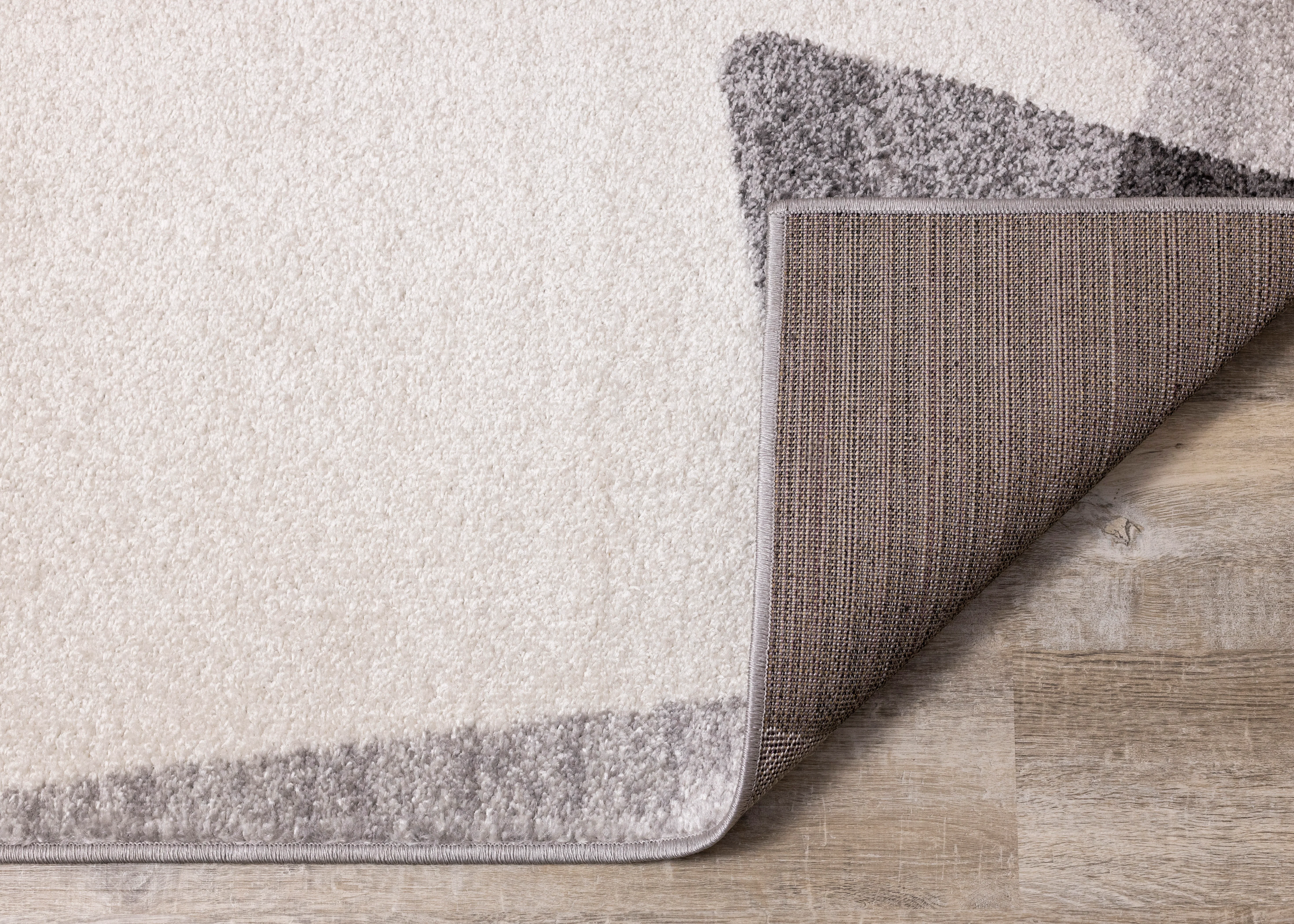 Focus 5'3" x 7'7" Geometric Shapes Area Rug - Grey, White - Image 4