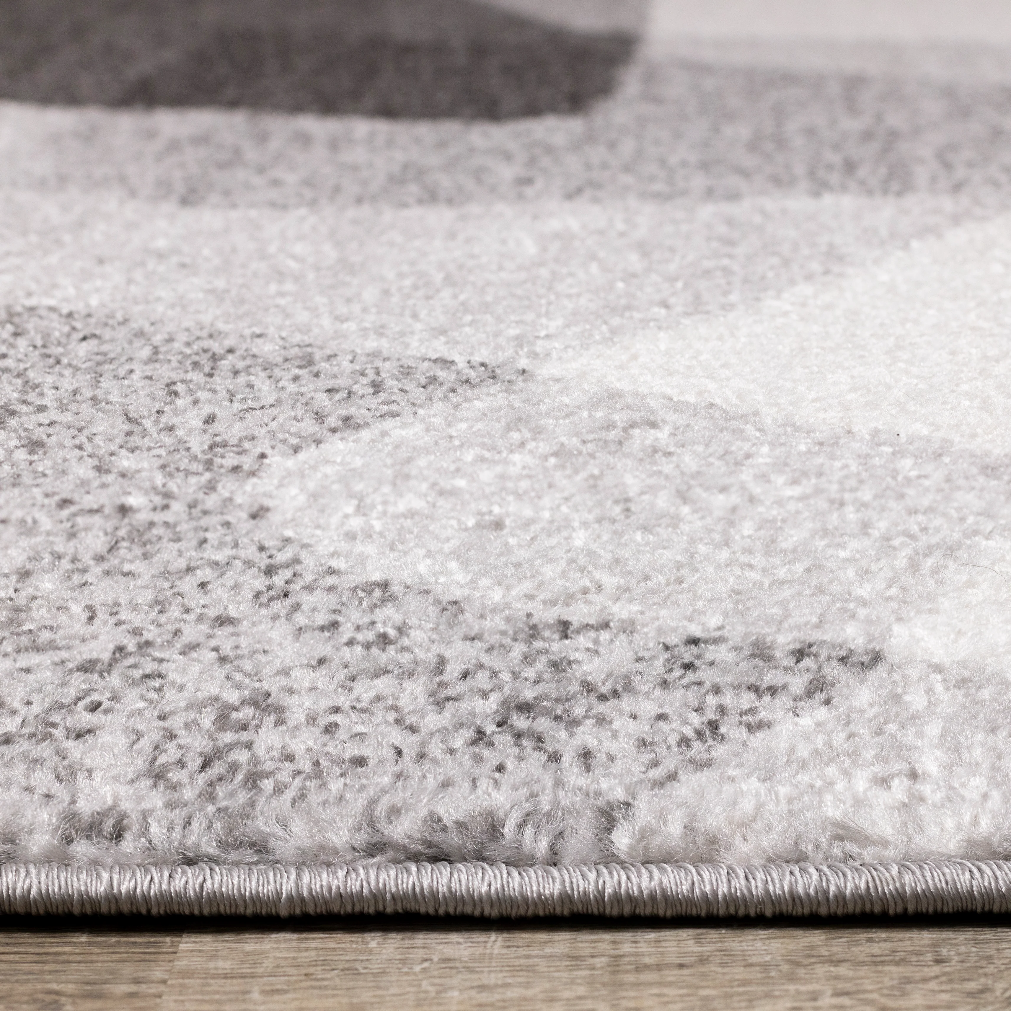 Focus 7'10" x 10'6" Geometric Shapes Area Rug - Grey, White - Image 7
