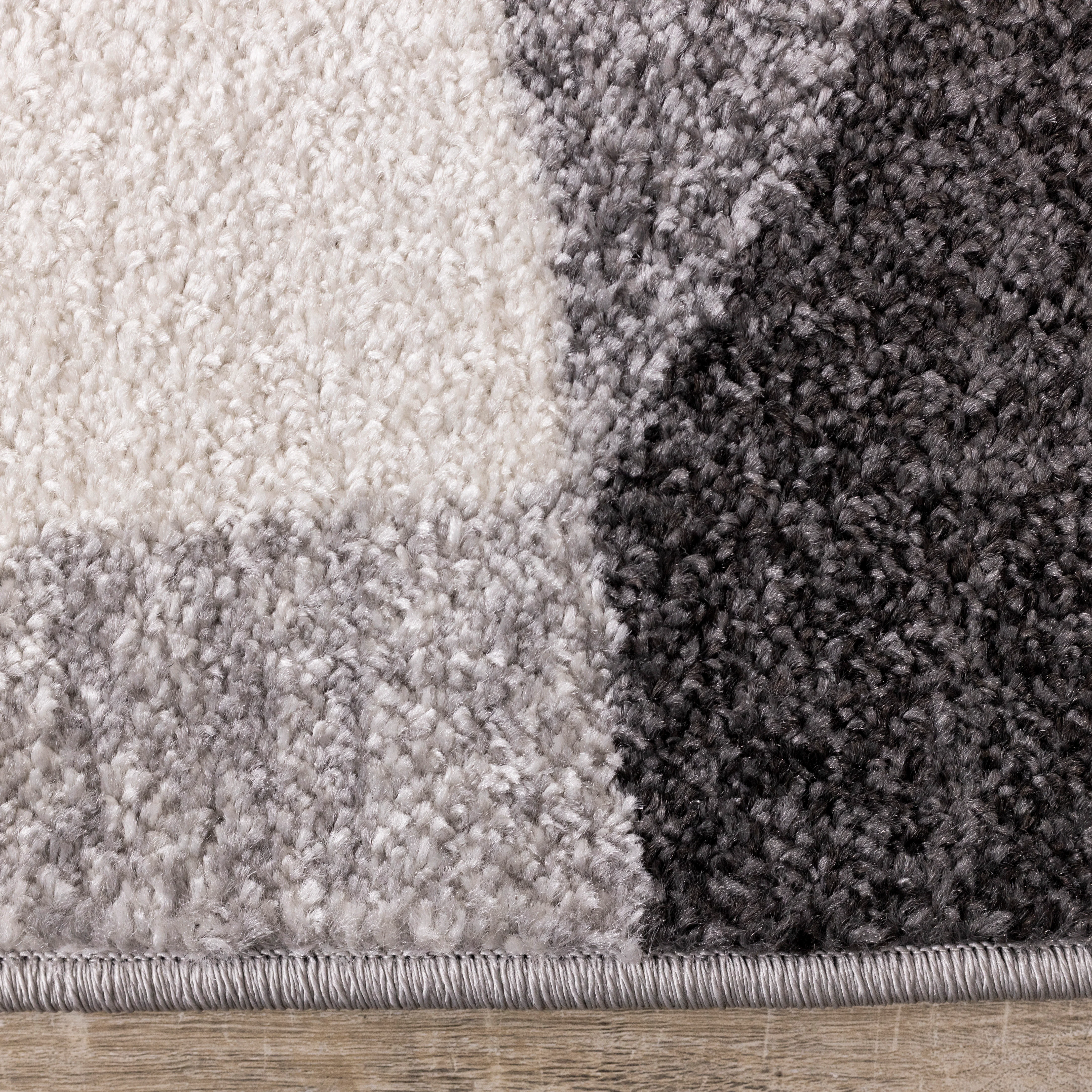 Focus 7'10" x 10'6" Geometric Shapes Area Rug - Grey, White - Image 8