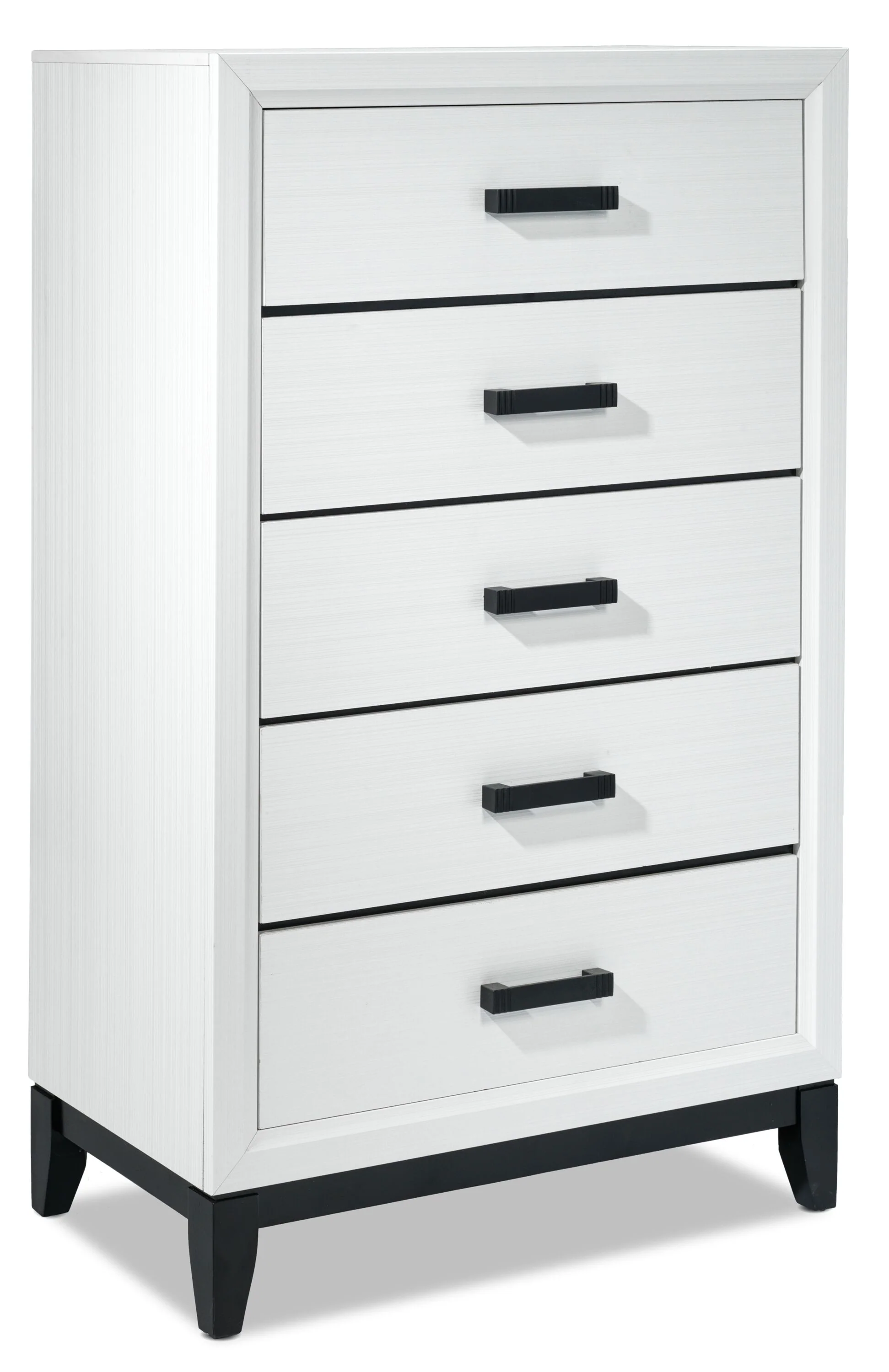Fog 5-Piece Full Bedroom Package - White, Black - Image 8