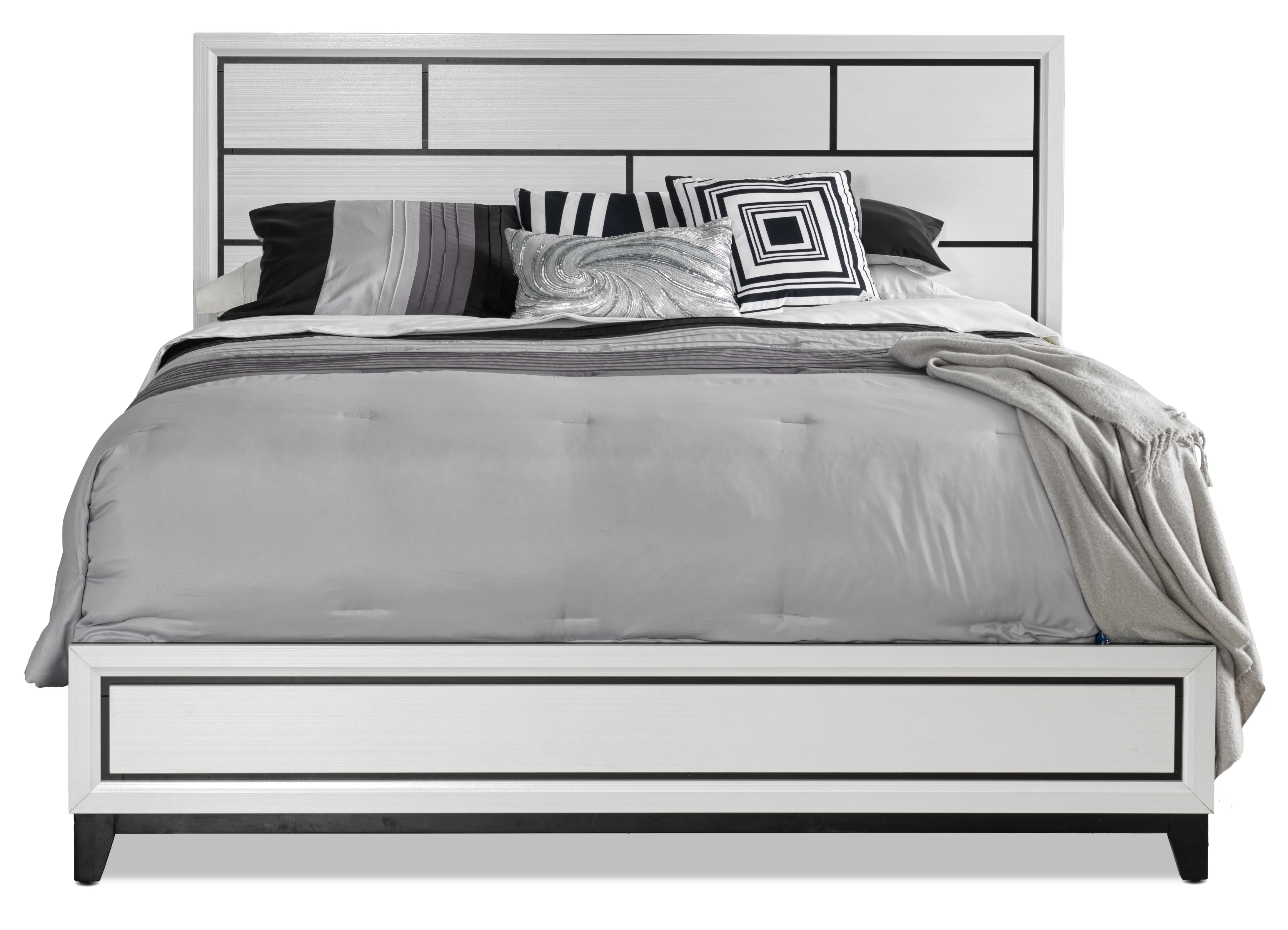 Fog 6-Piece Full Bedroom Package - White, Black - Image 4