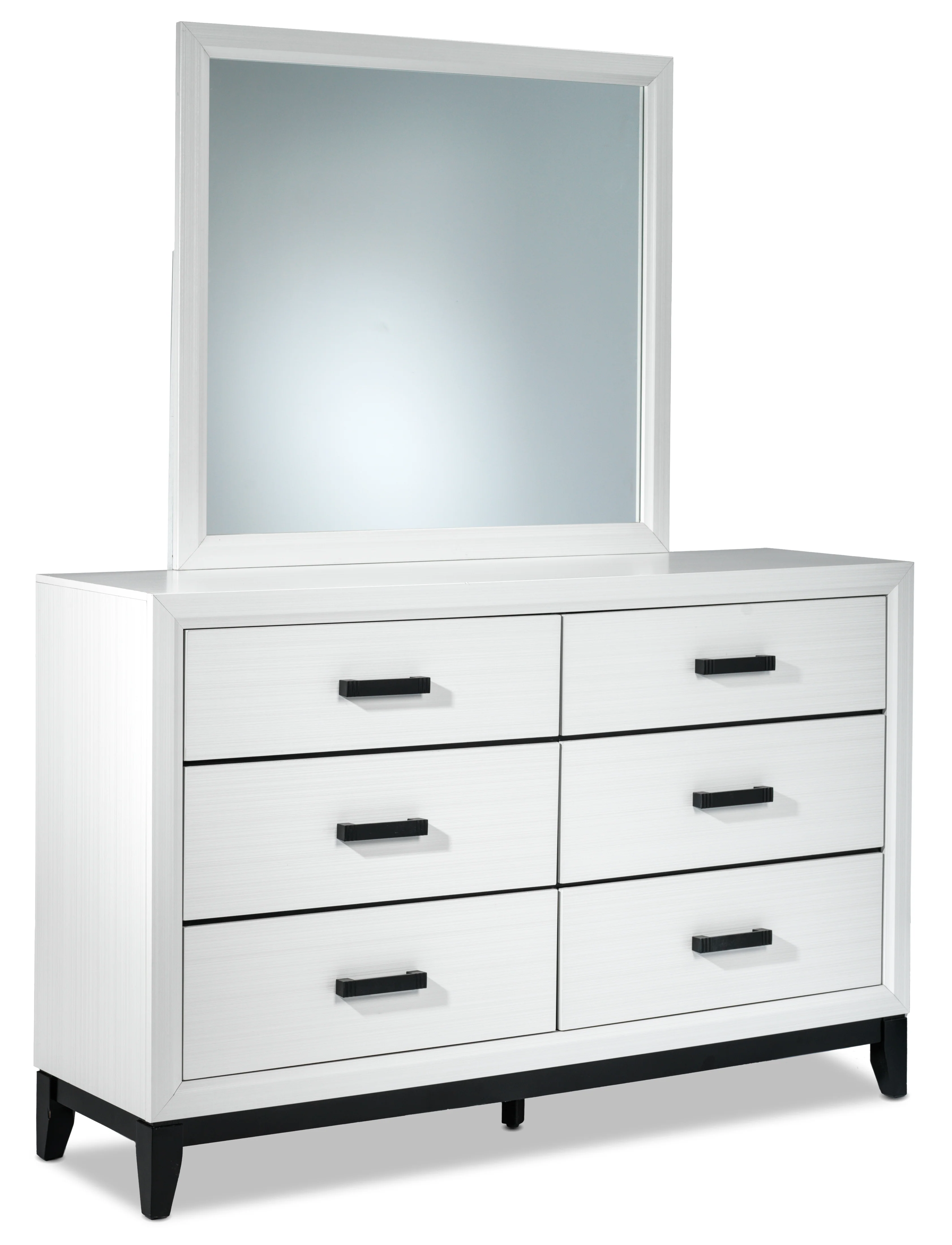 Fog 6-Piece King Bedroom Package - White, Black - Image 6