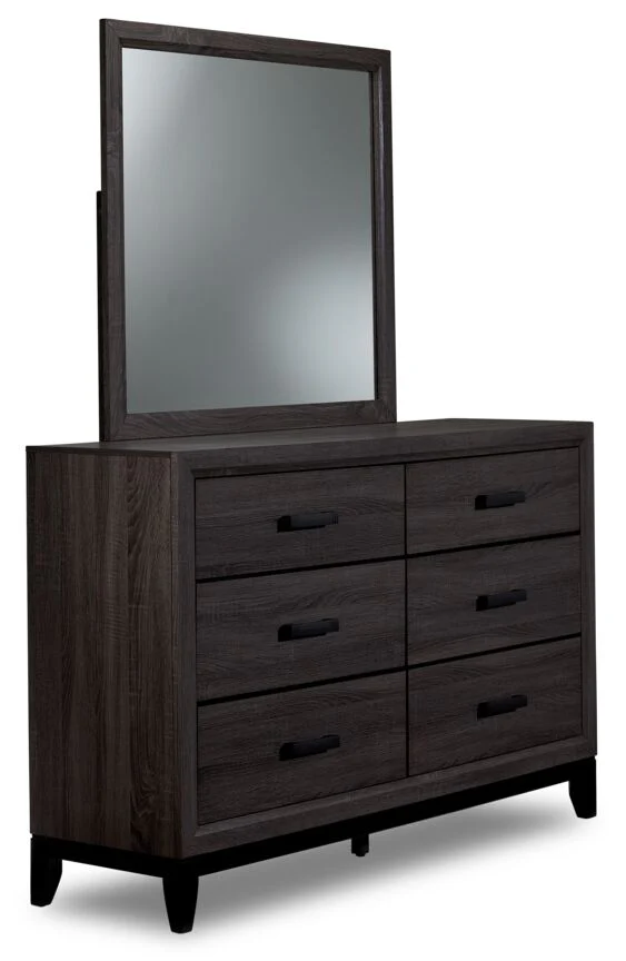 Fog 6-Piece Queen Bedroom Package - Grey, Black - Image 3