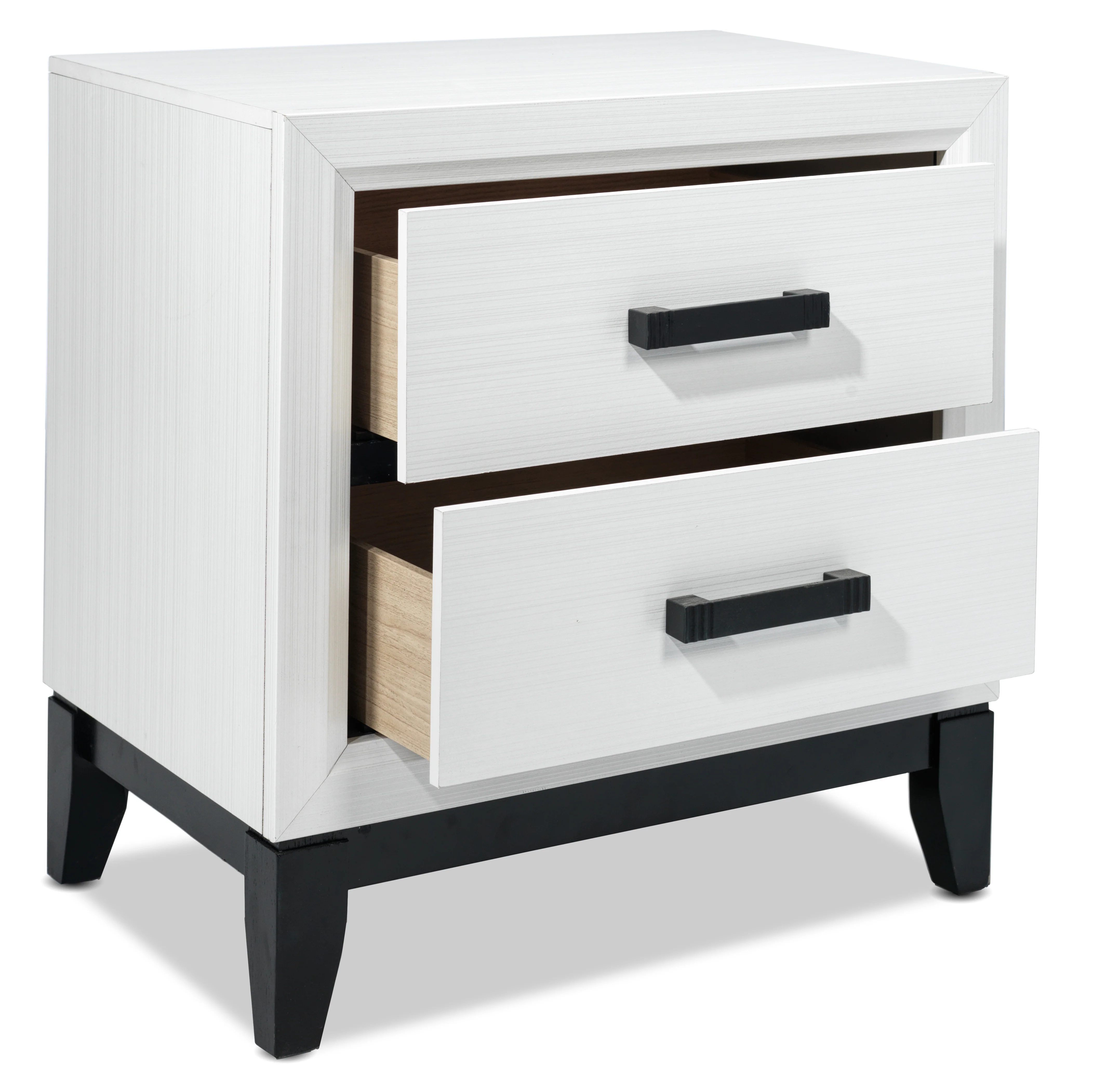 Fog Night Table - White, Black - Image 3