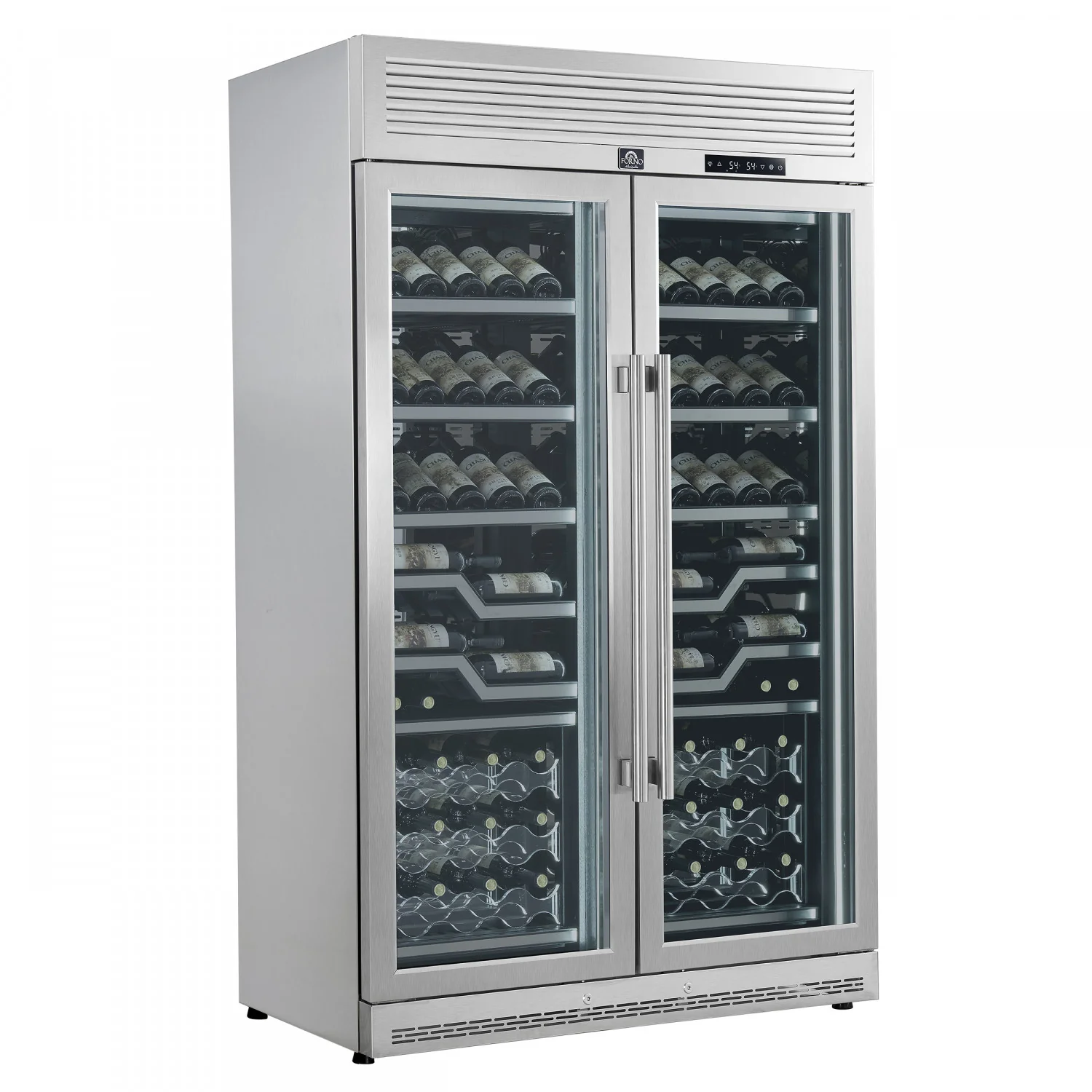 Forno Abruzzo 48" Stainless Steel 102 Bottle Dual Zone Wine Cellar with Clear Holders (24 Cu. Ft.) - FWCDR6611-48S - Image 4