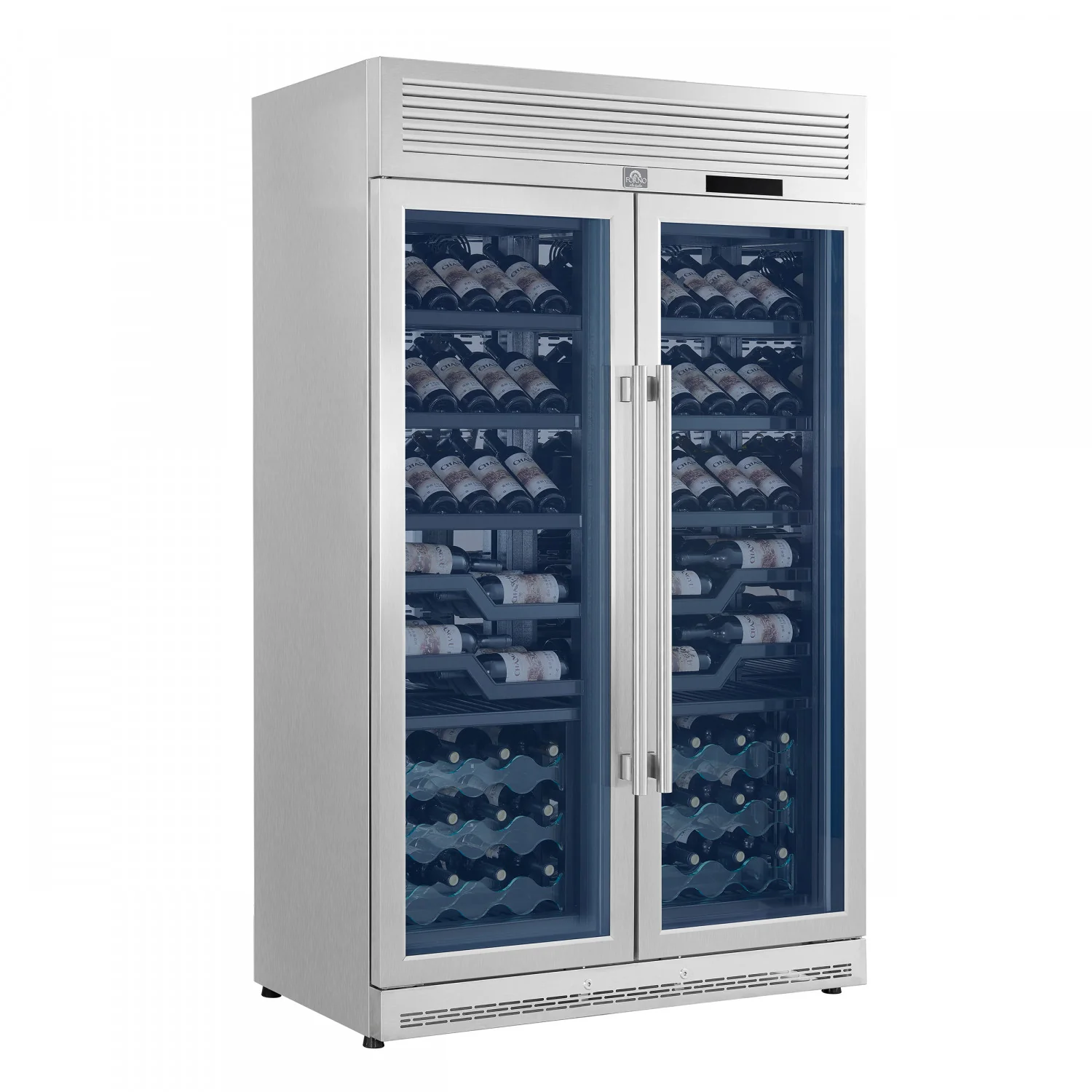 Forno Abruzzo 48" Stainless Steel 102 Bottle Dual Zone Wine Cellar with Green Holders (24 Cu. Ft.) - FWCDR6610-48S - Image 4