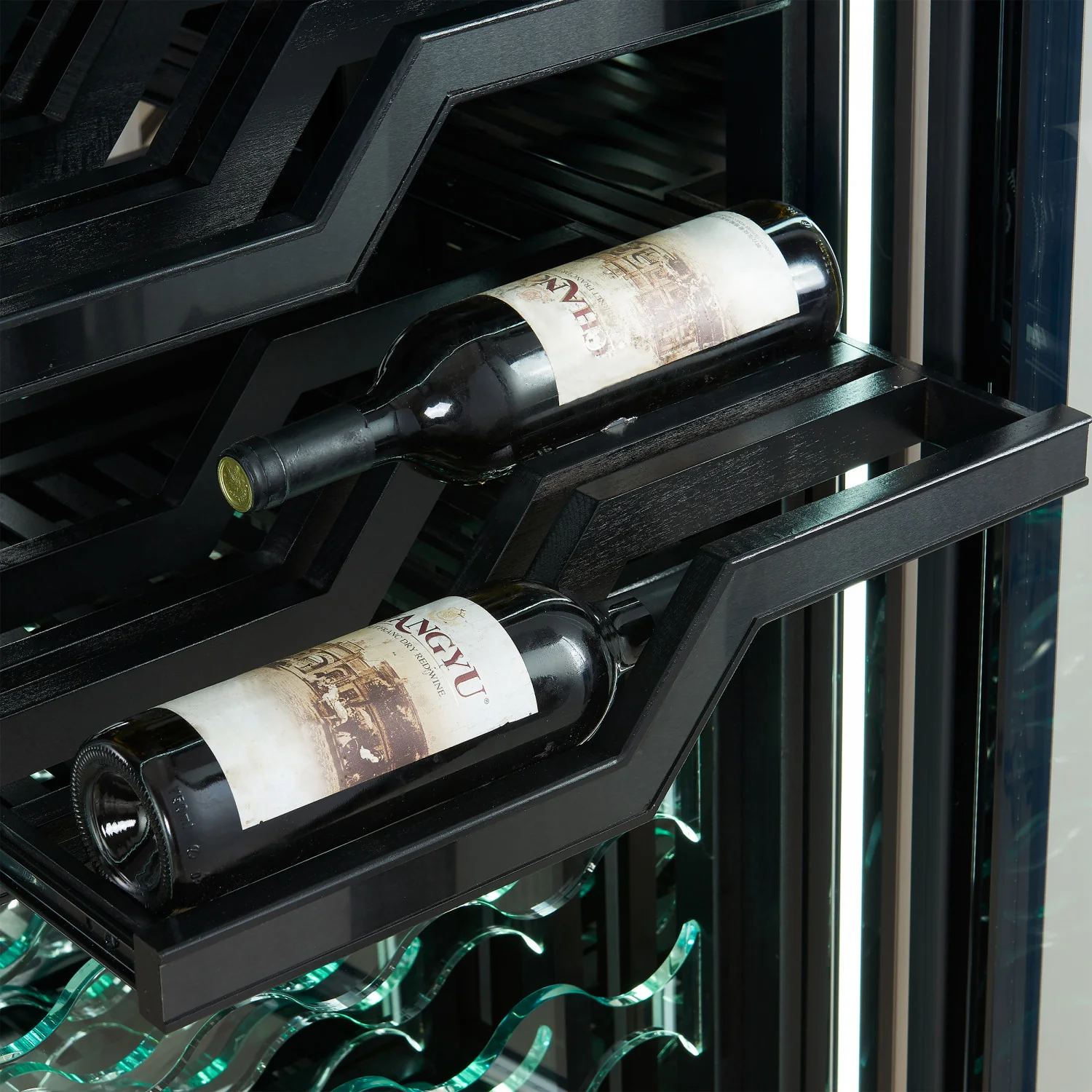 Forno Abruzzo 48" Stainless Steel 102 Bottle Dual Zone Wine Cellar with Green Holders (24 Cu. Ft.) - FWCDR6610-48S - Image 5