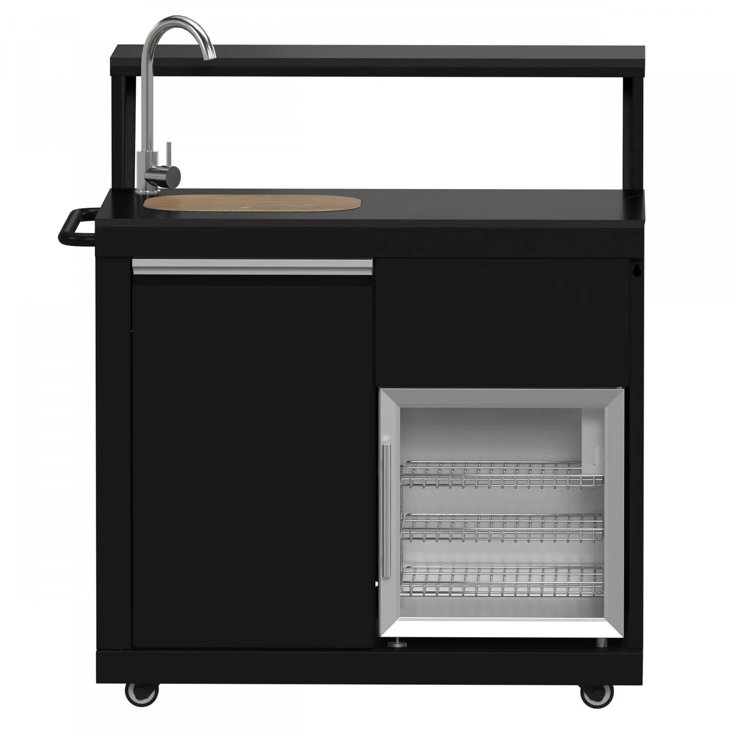 Forno All'Aperto Black Countertop Outdoor Kitchen with 62,600 BTU BBQ and Beverage Centre - FODKT2582BLK - Image 11