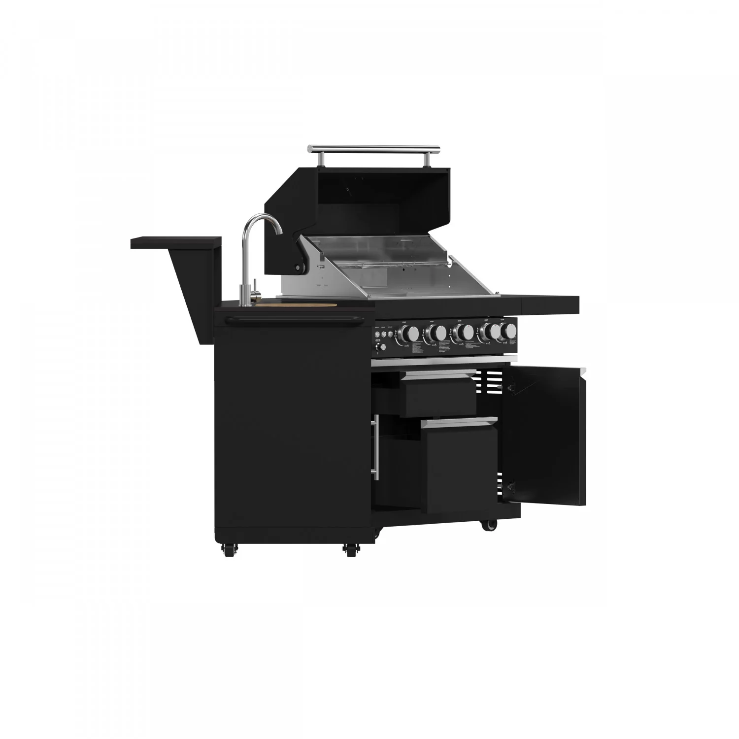 Forno All'Aperto Black Countertop Outdoor Kitchen with 62,600 BTU BBQ and Beverage Centre - FODKT2582BLK - Image 4