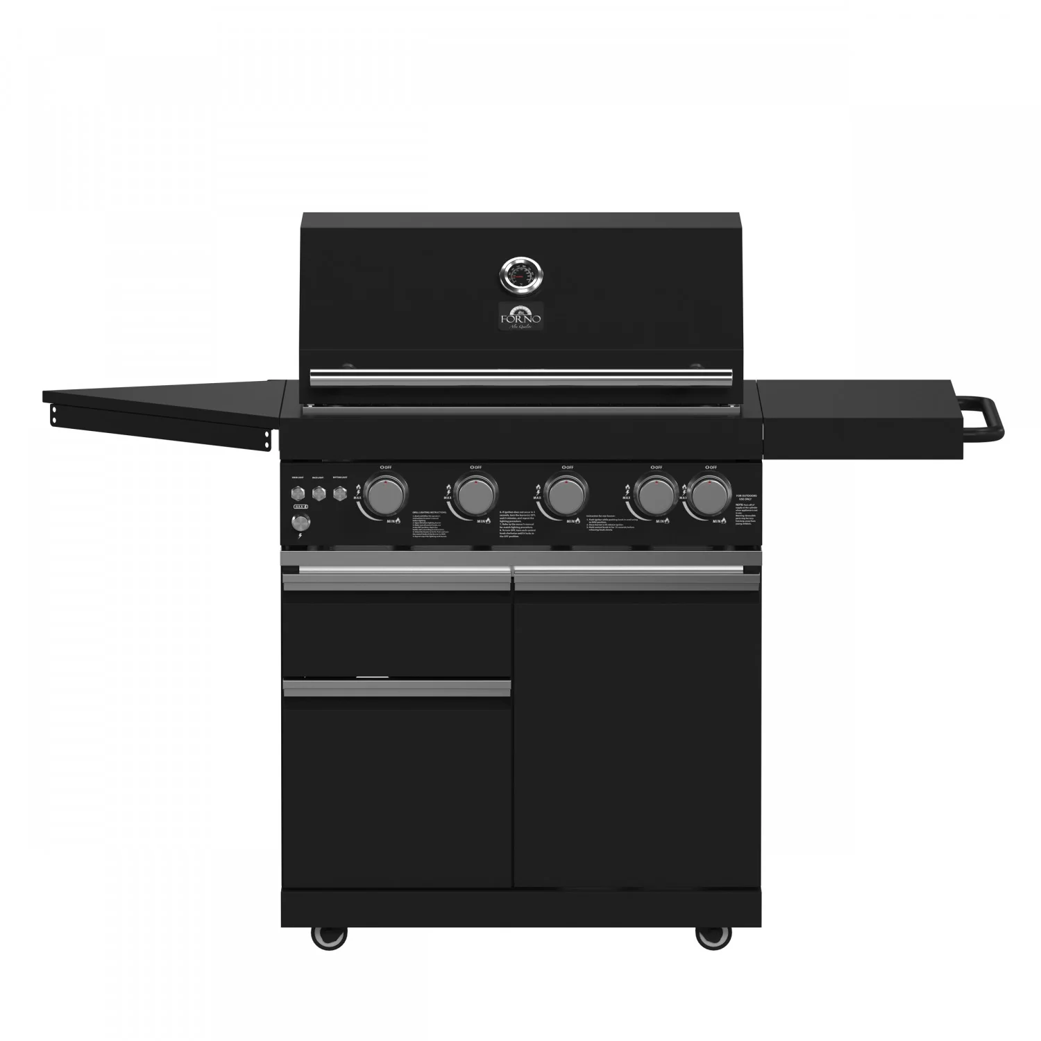 Forno All'Aperto Black Countertop Outdoor Kitchen with 62,600 BTU BBQ and Beverage Centre - FODKT2582BLK - Image 6