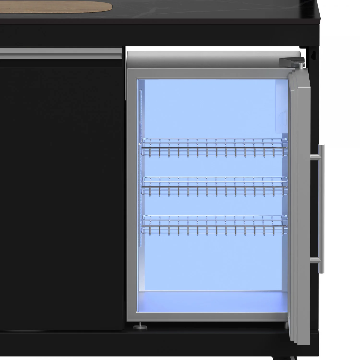 Forno All'Aperto Black Countertop Outdoor Kitchen with 74,600 BTU BBQ, Pizza Oven and Bar Module - FODKT2551BLK - Image 12