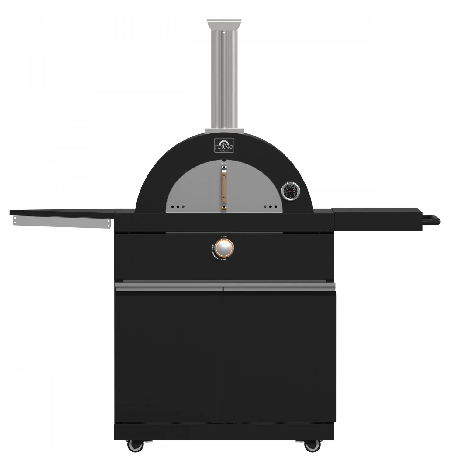 Forno All'Aperto Black Countertop Outdoor Kitchen with 74,600 BTU BBQ, Pizza Oven and Bar Module - FODKT2551BLK - Image 19