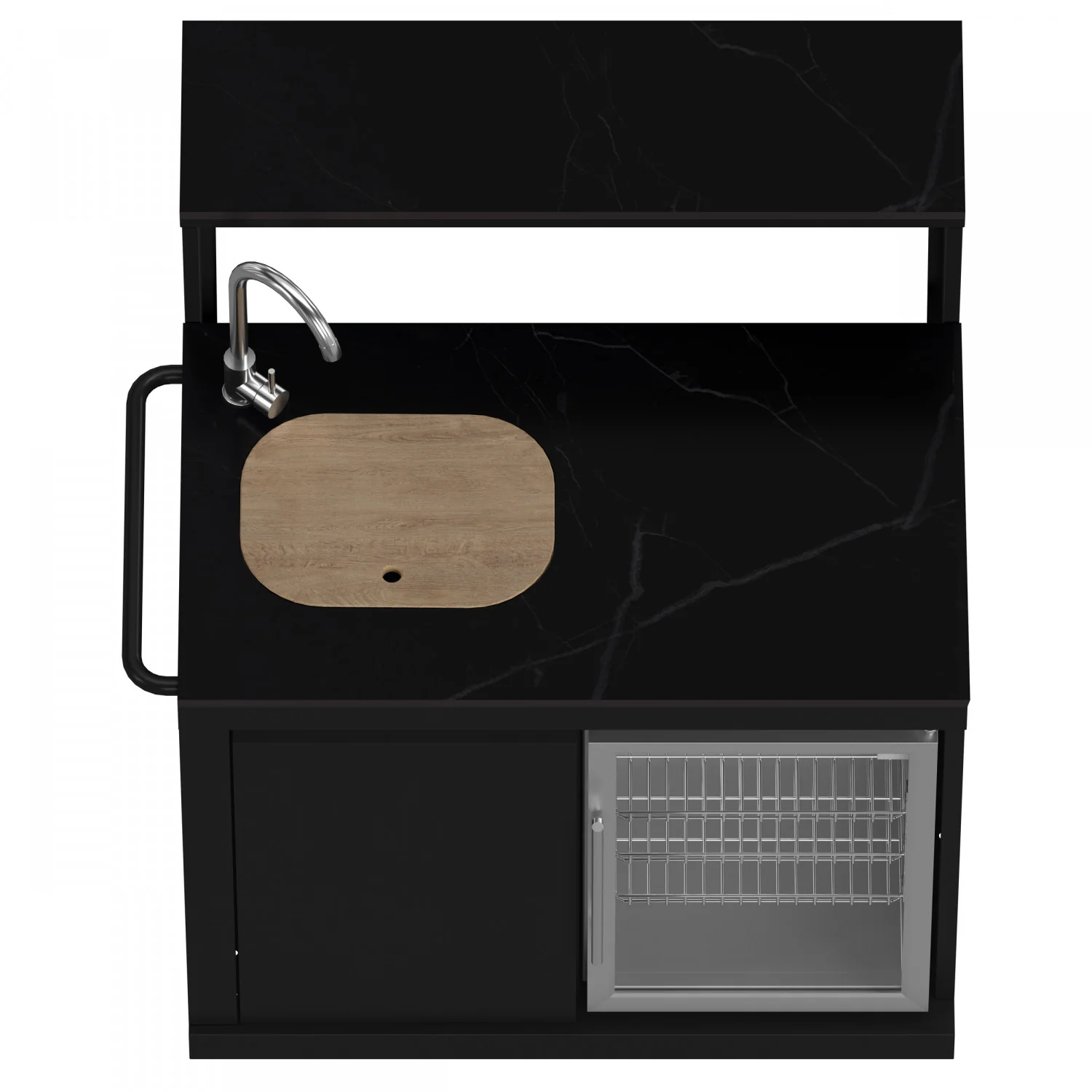 Forno All'Aperto Black Countertop Outdoor Kitchen with 86,600 BTU BBQ, 24" Plancha and 18" Pizza Oven - FODKT2568BLK - Image 10