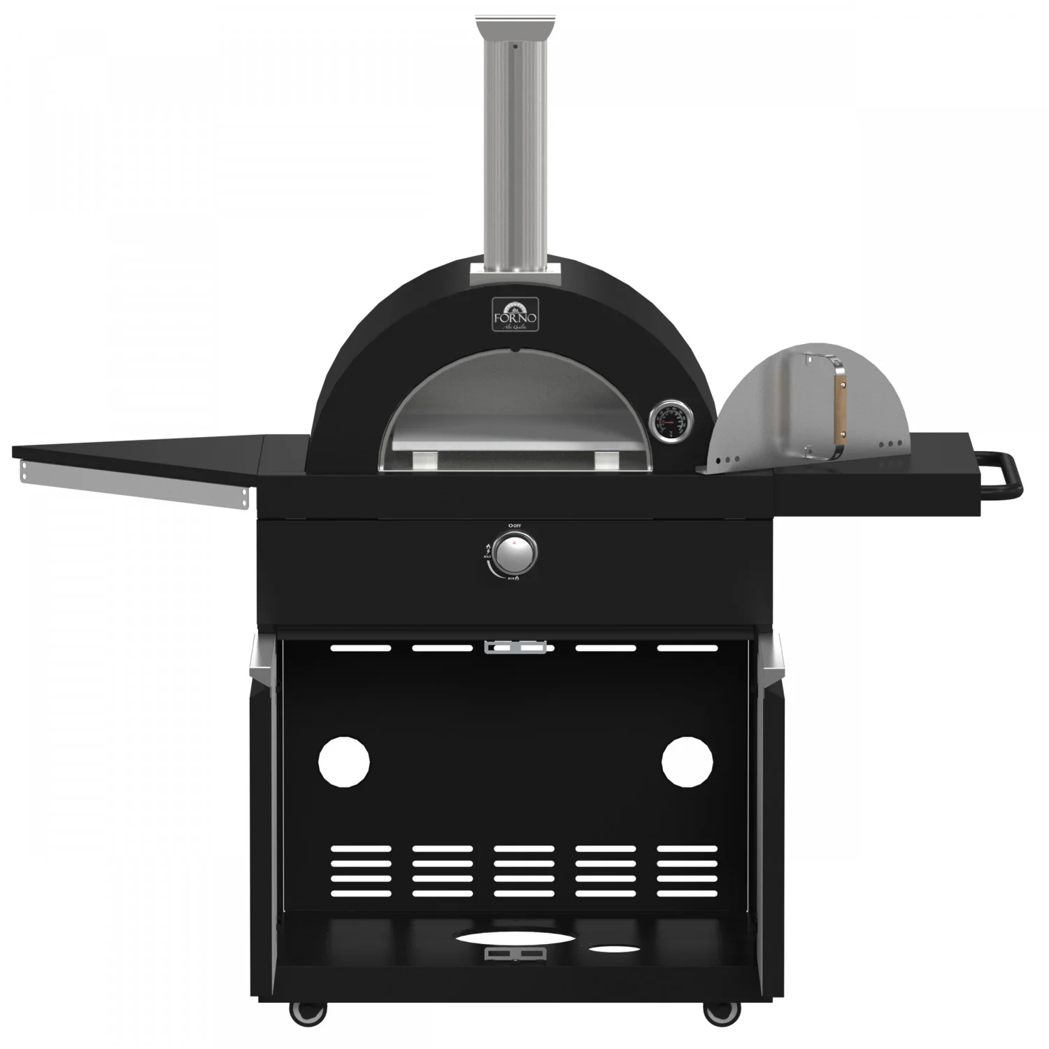 Forno All'Aperto Black Countertop Outdoor Kitchen with 86,600 BTU BBQ, 24" Plancha and 18" Pizza Oven - FODKT2568BLK - Image 14