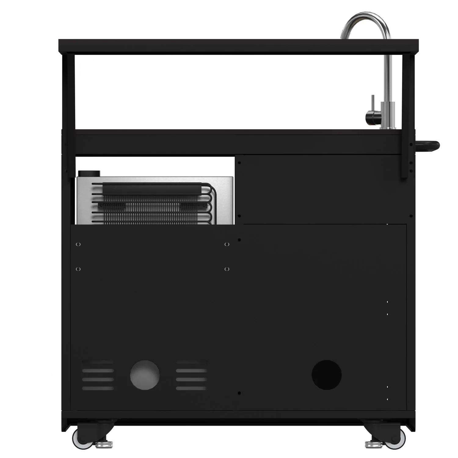 Forno All'Aperto Black Countertop Outdoor Kitchen with 86,600 BTU BBQ, 24" Plancha and 18" Pizza Oven - FODKT2568BLK - Image 17