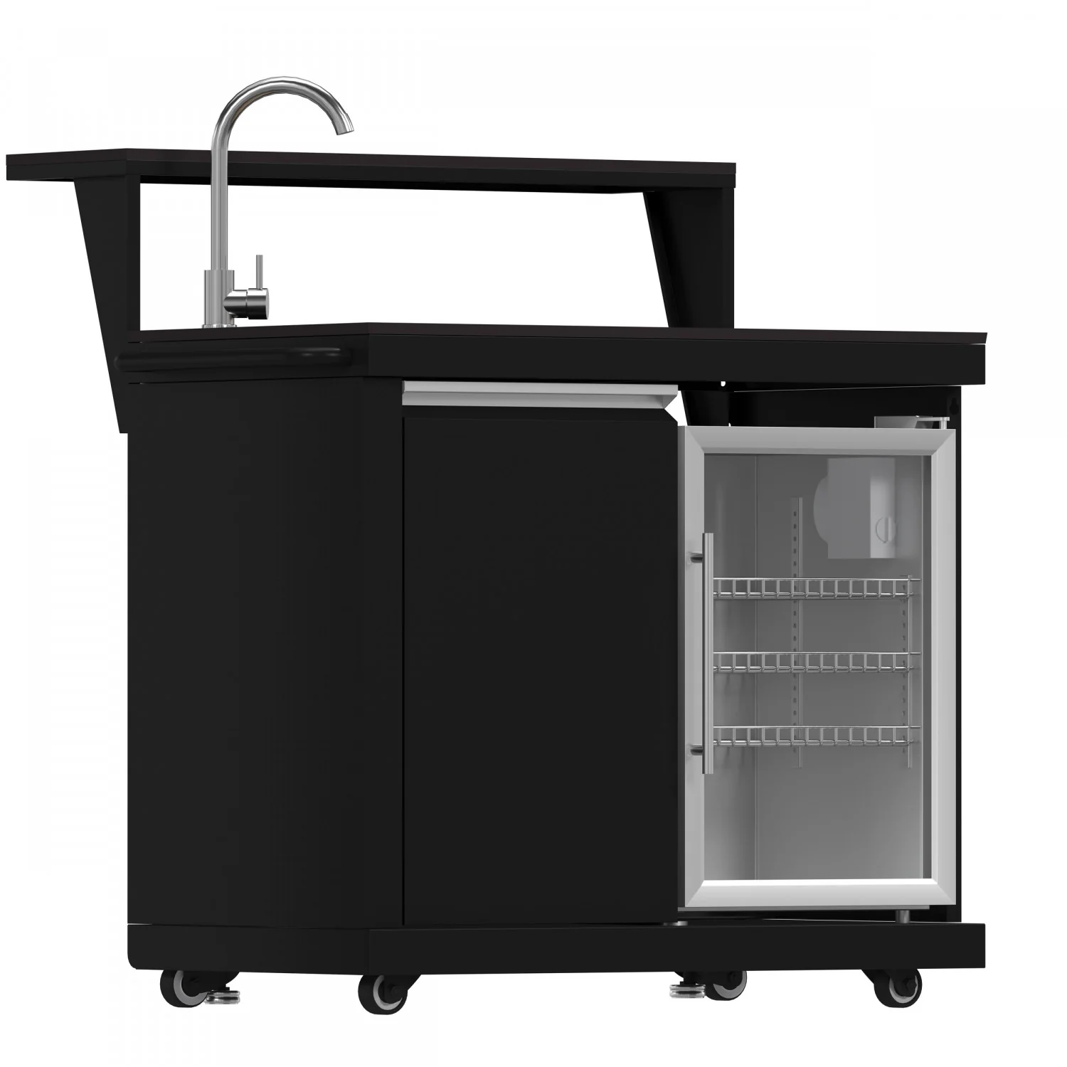Forno All'Aperto Black Countertop Outdoor Kitchen with 86,600 BTU BBQ, 24" Plancha and 18" Pizza Oven - FODKT2568BLK - Image 9