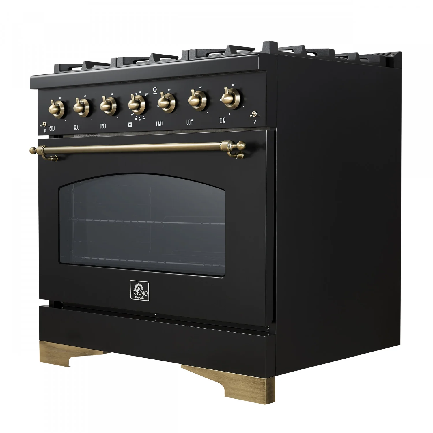 Forno Antico 36" Black Dual Fuel Range (4.5 Cu. Ft.) - FFSGS6113-36BLK - Image 9