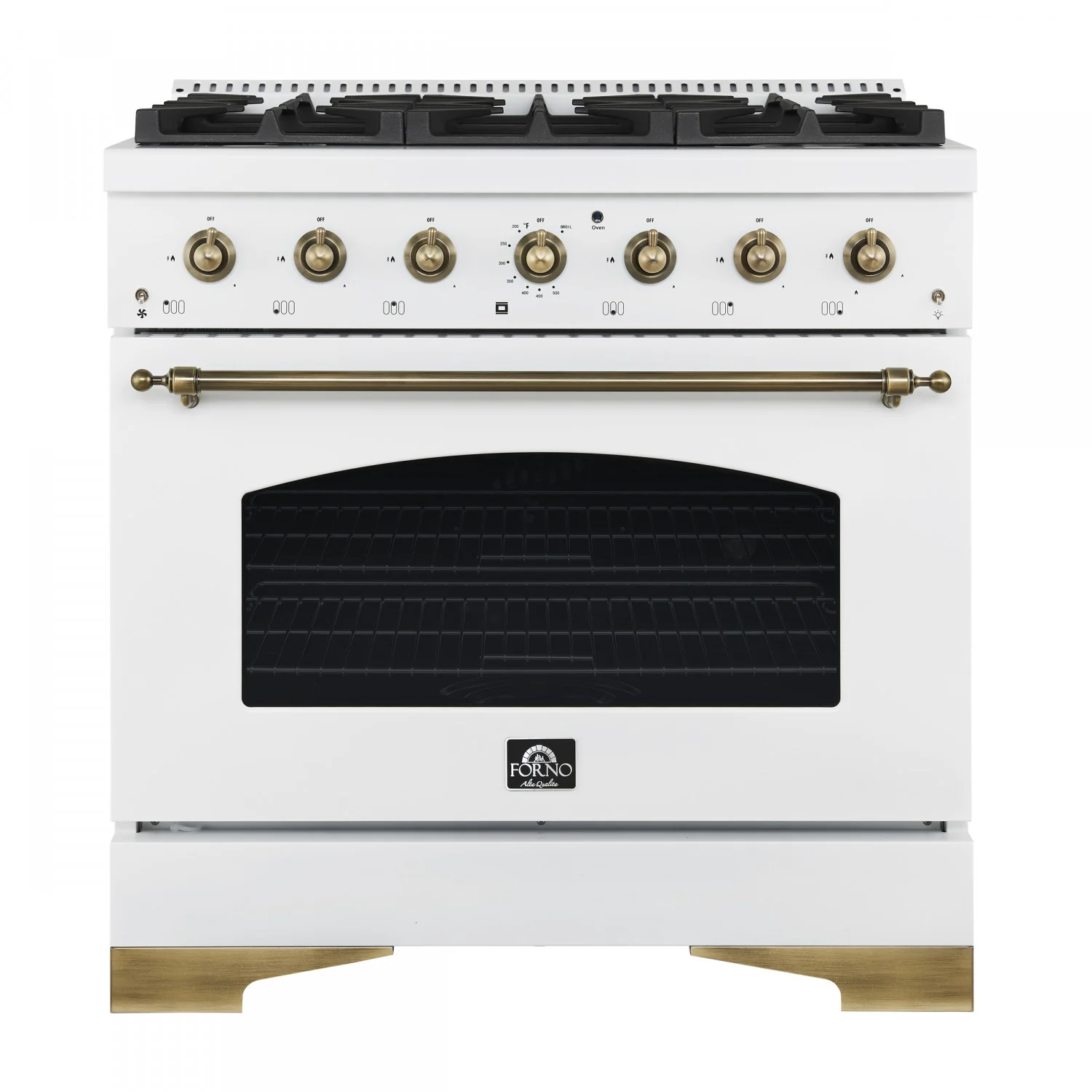 Forno Antico 36" White Dual Fuel Range (4.5 Cu. Ft.) - FFSGS6113-36WHT