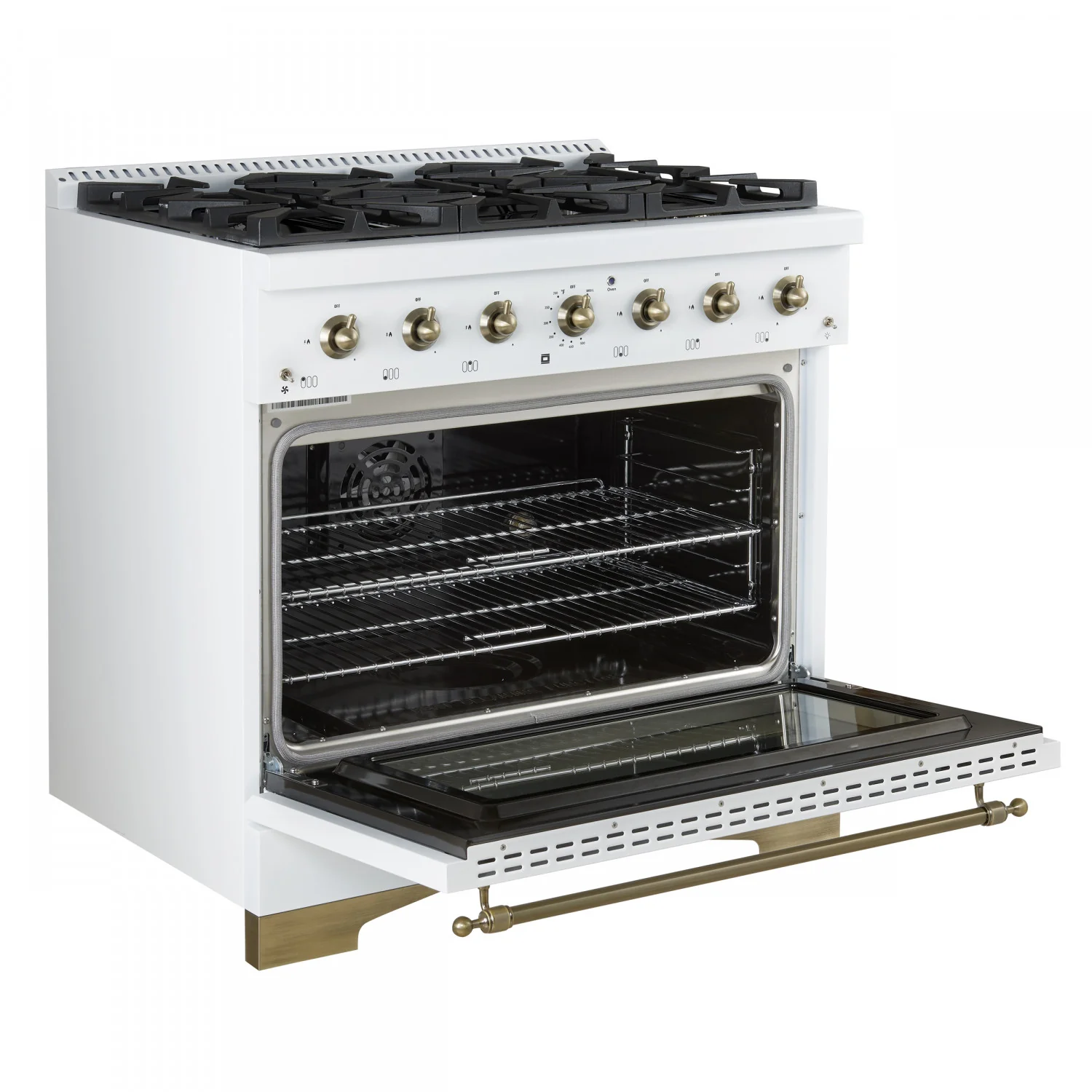 Forno Antico 36" White Dual Fuel Range (4.5 Cu. Ft.) - FFSGS6113-36WHT - Image 6