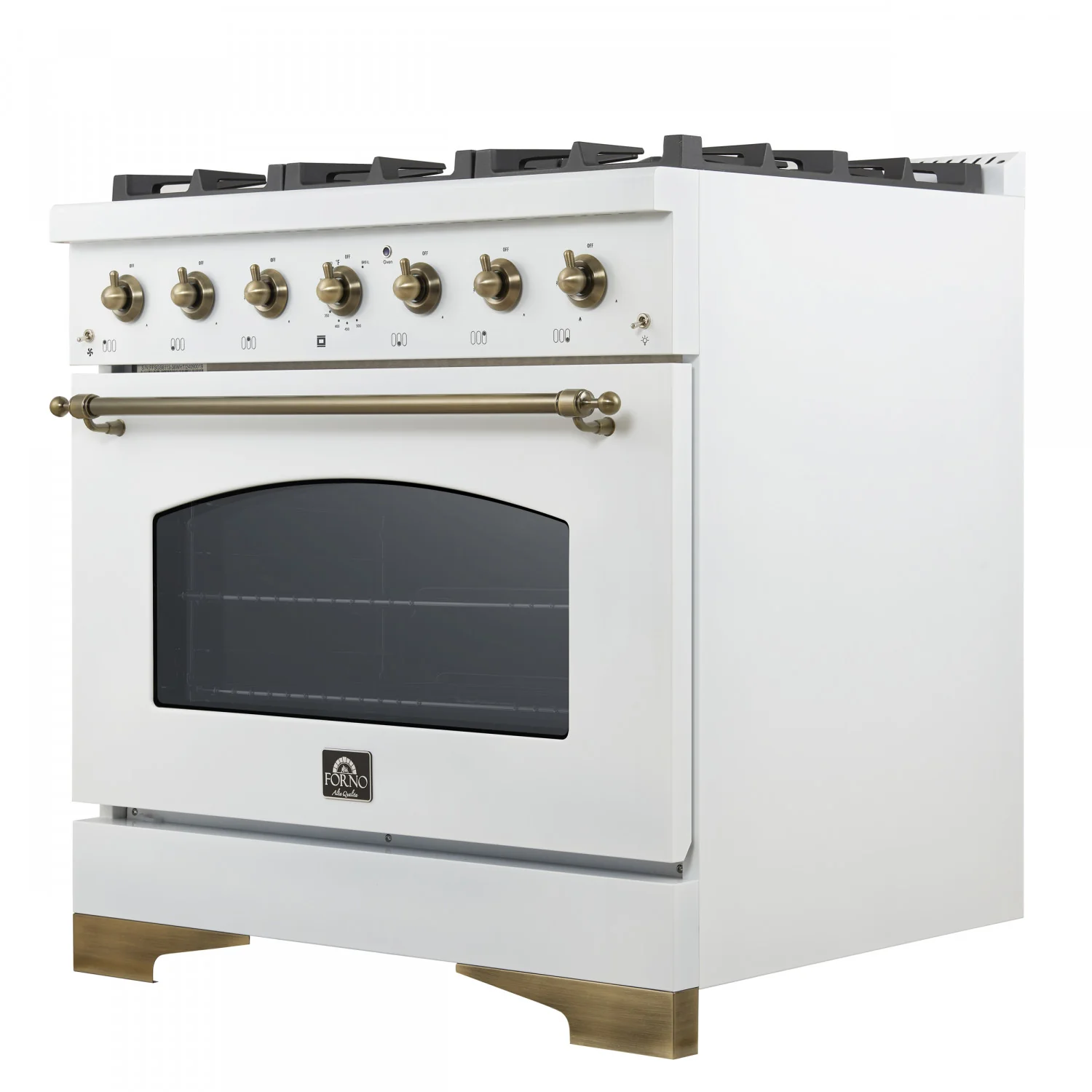 Forno Antico 36" White Dual Fuel Range (4.5 Cu. Ft.) - FFSGS6113-36WHT - Image 9