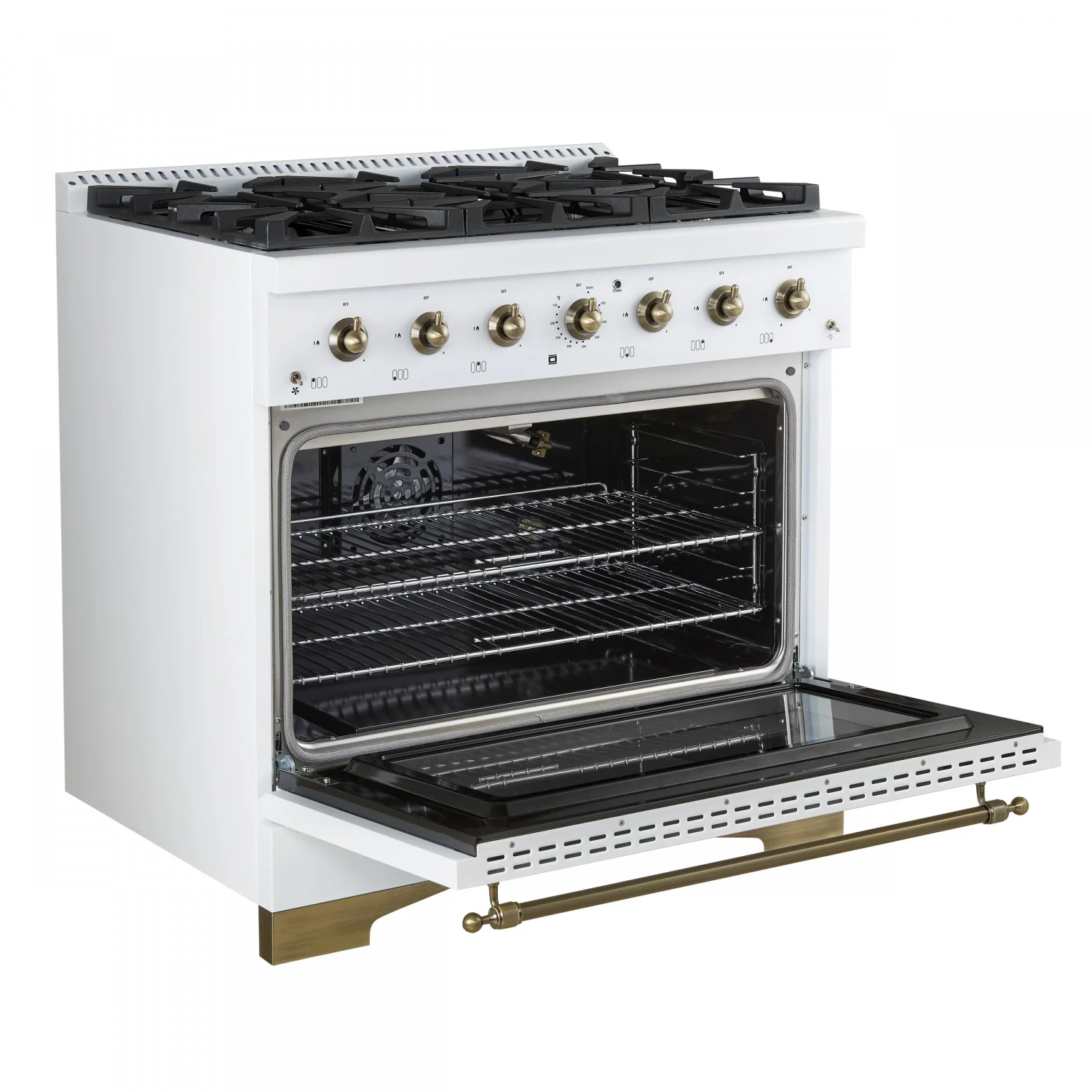 Forno Antico 36" White Freestanding Gas Range (4.5 Cu. Ft.) - FFSGS6219-36WHT - Image 7