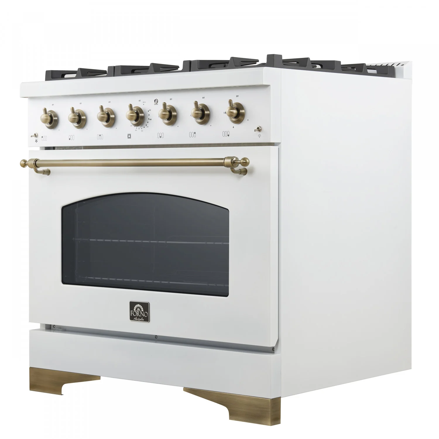 Forno Antico 36" White Freestanding Gas Range (4.5 Cu. Ft.) - FFSGS6219-36WHT - Image 9
